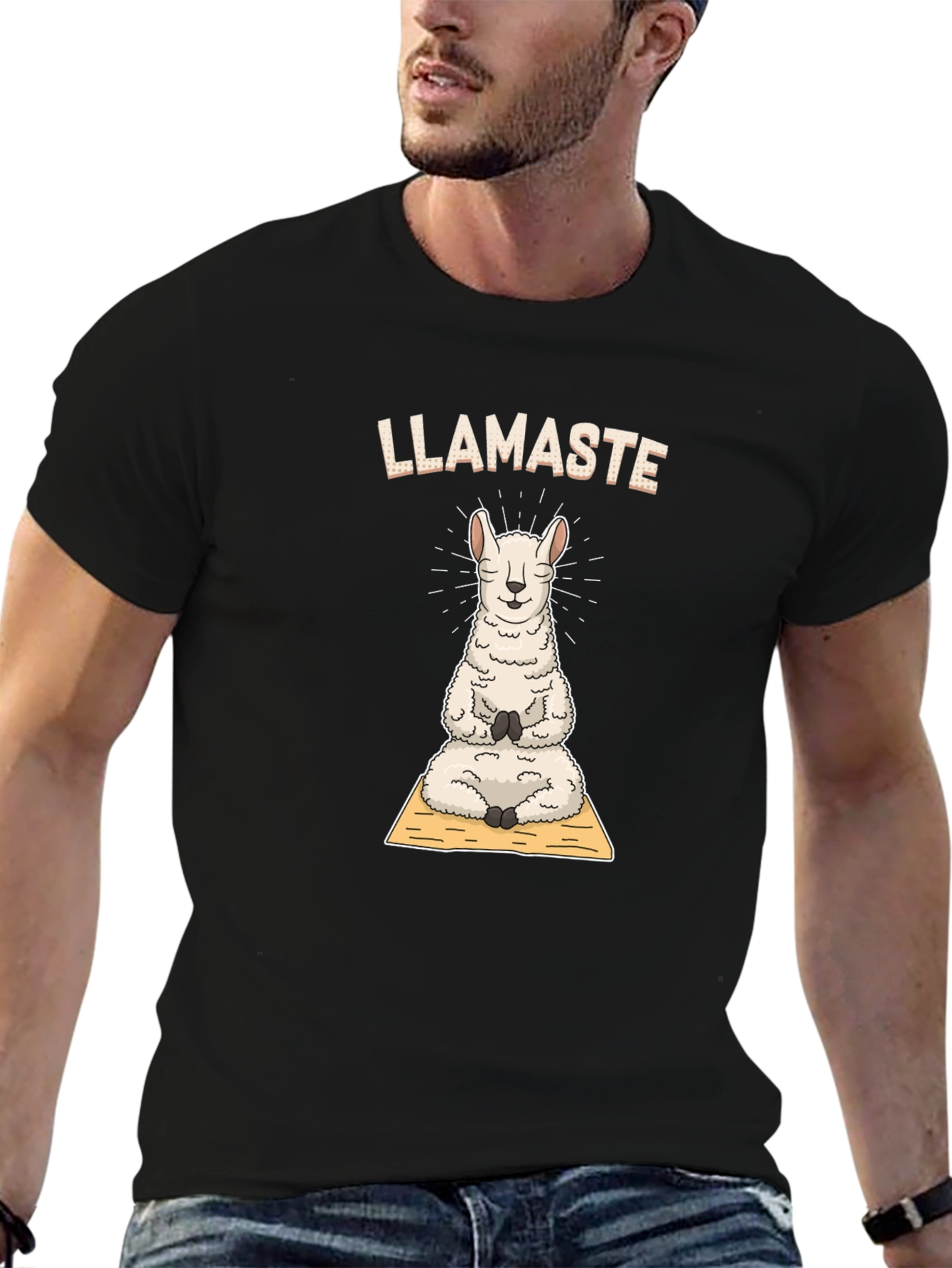 Llamaste Yoga T-Shirt - Meditating Llama Tee