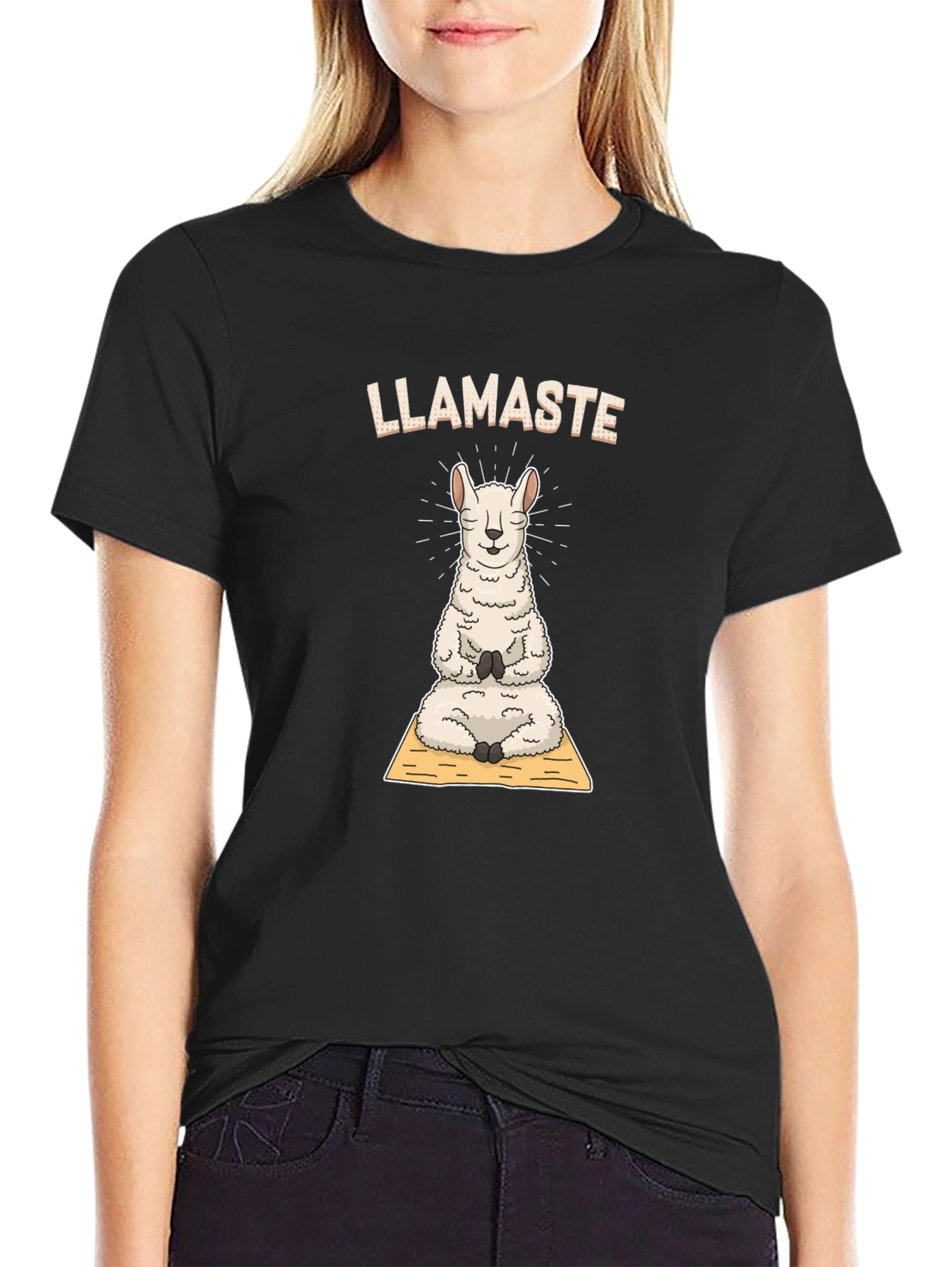 Llamaste Yoga T-Shirt - Meditating Llama Tee