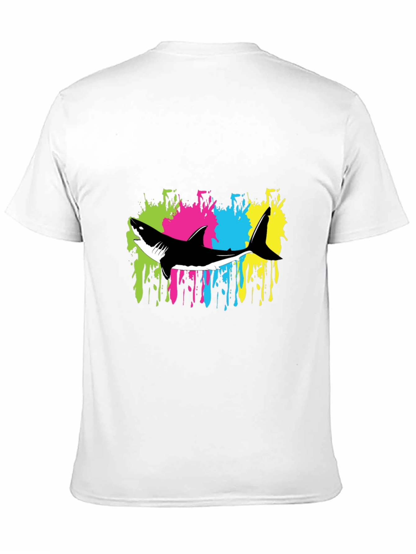 Shark Splash Graphic Tee - Trendy Mens Black T-Shirt