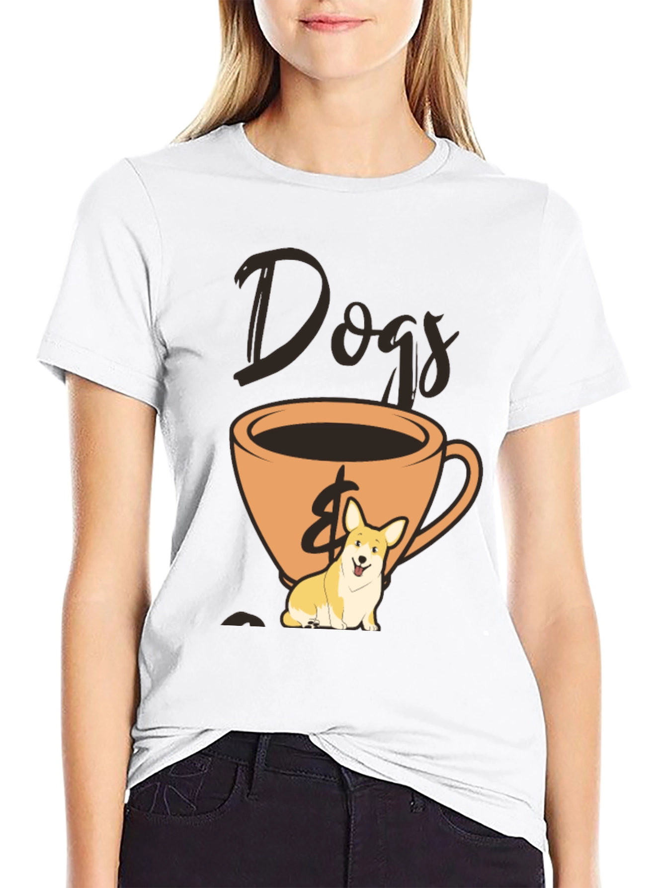 Dogs & Coffee Graphic Tee - Black