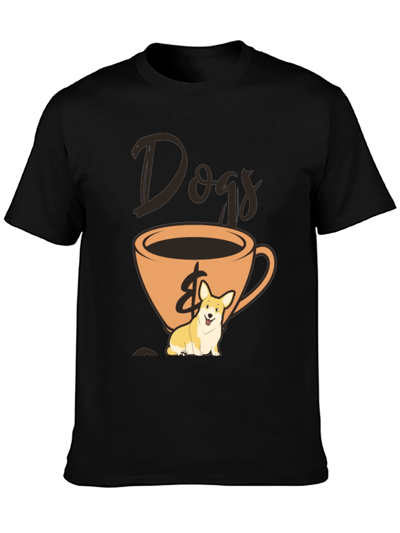 Dogs & Coffee Graphic Tee - Black