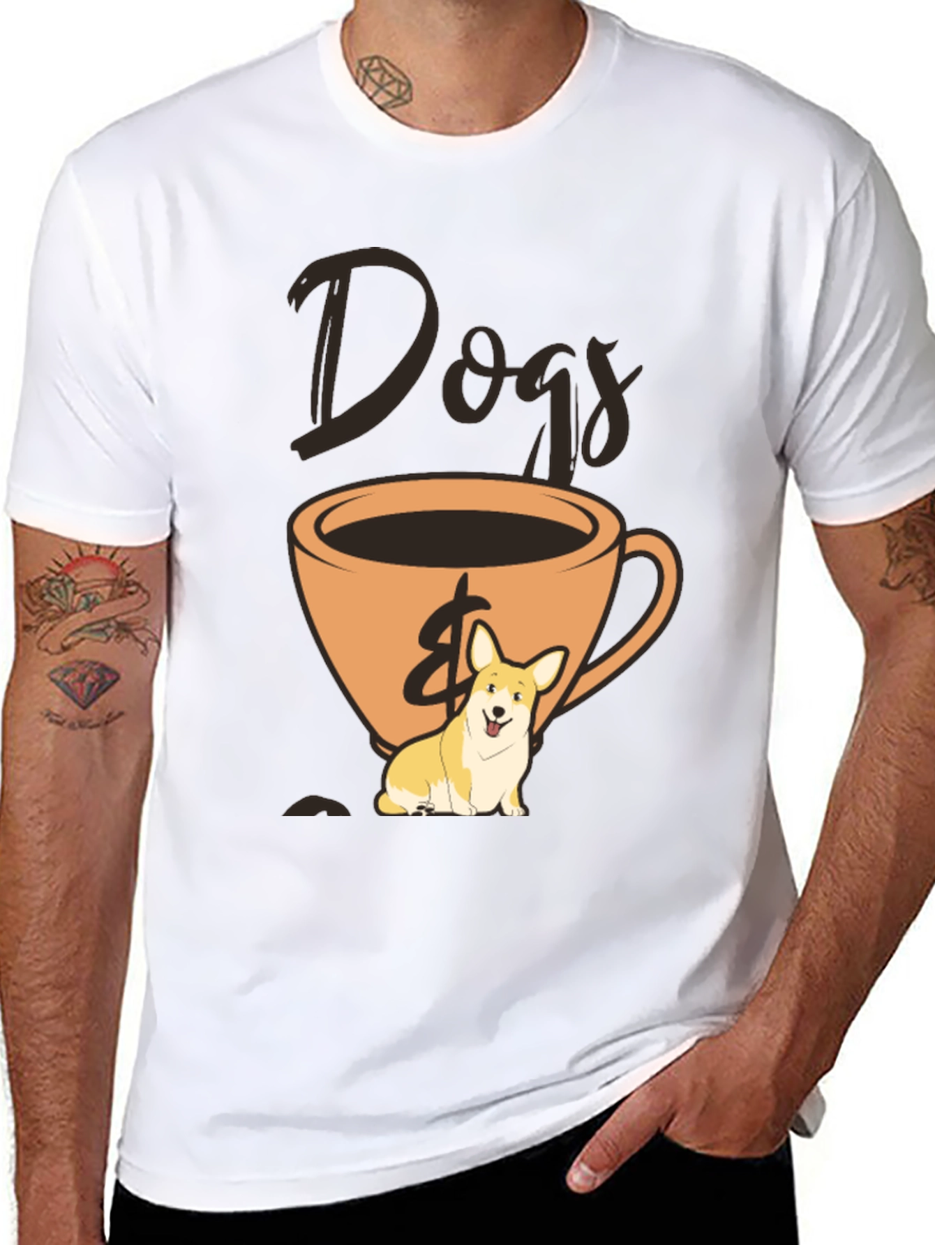Dogs & Coffee Graphic Tee - Black