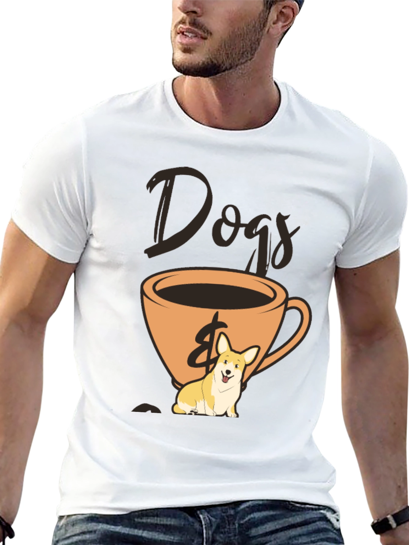 Dogs & Coffee Graphic Tee - Black