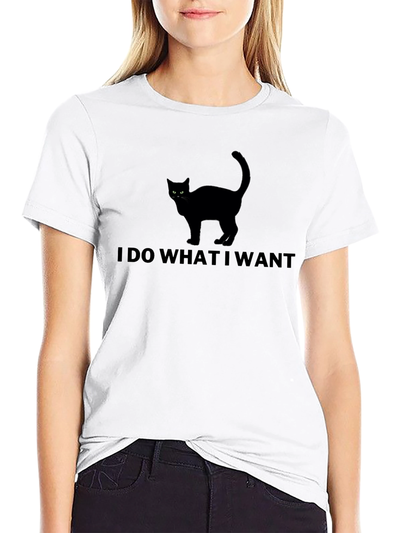 I Do What I Want Cat T-Shirt - Black