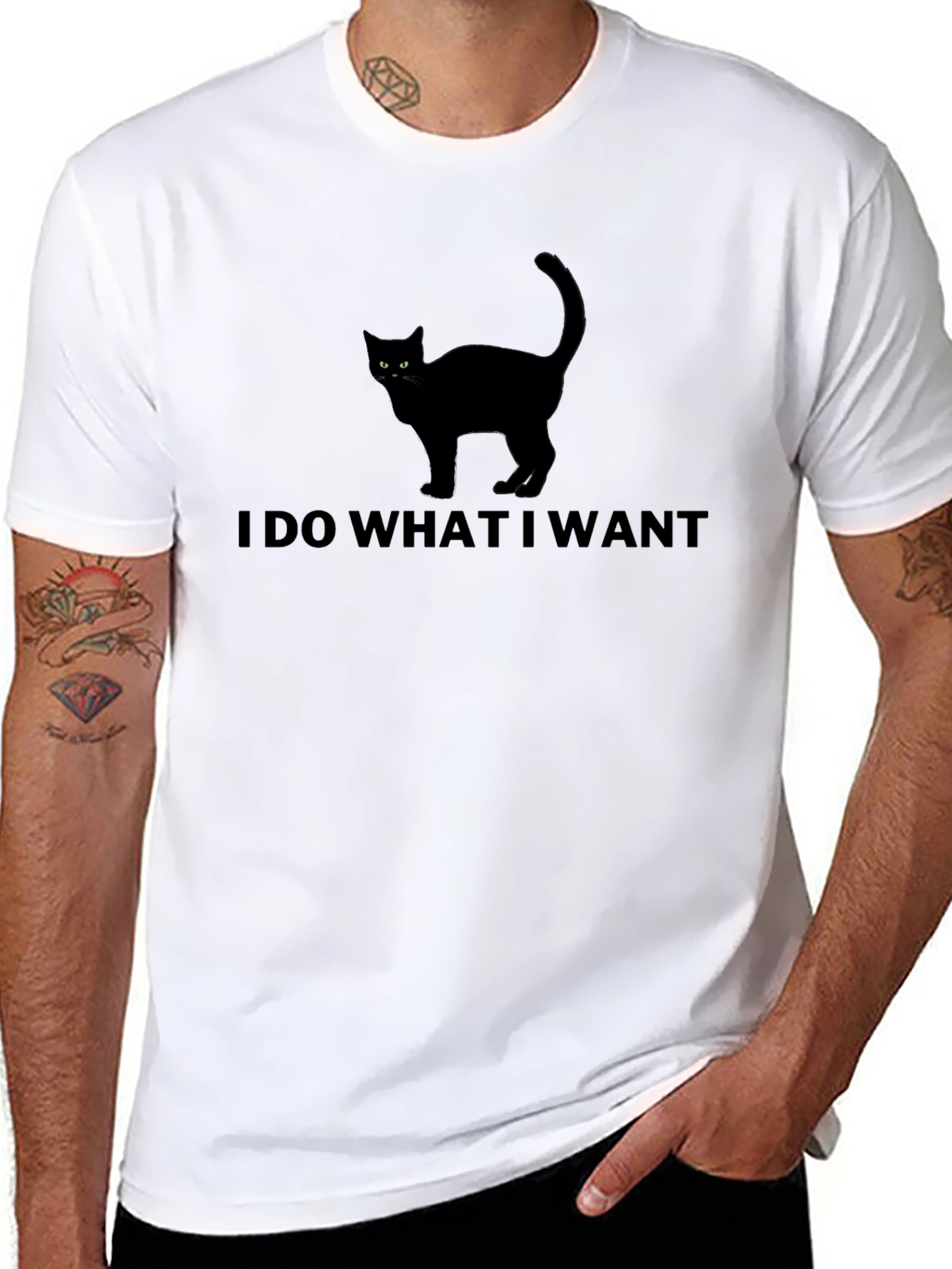 I Do What I Want Cat T-Shirt - Black