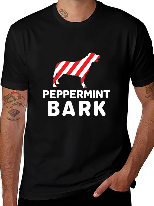 Peppermint Bark Dog T-Shirt - Holiday Festive Tee