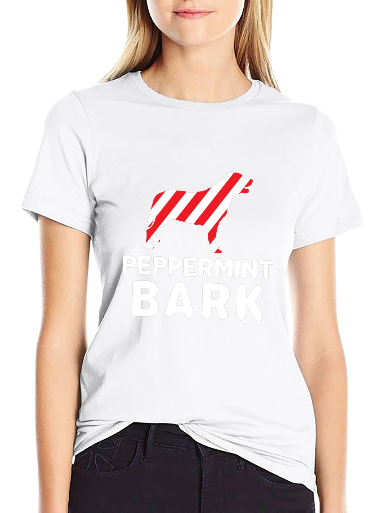 Peppermint Bark Dog T-Shirt - Holiday Festive Tee