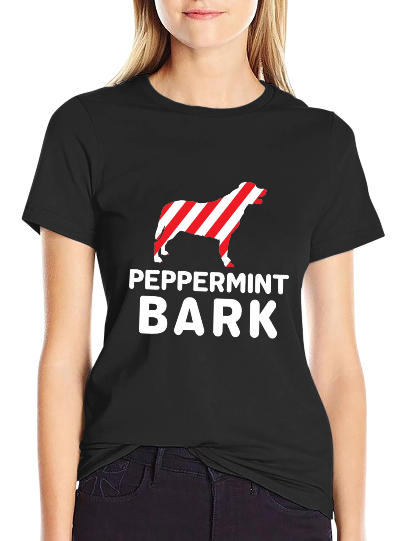 Peppermint Bark Dog T-Shirt - Holiday Festive Tee