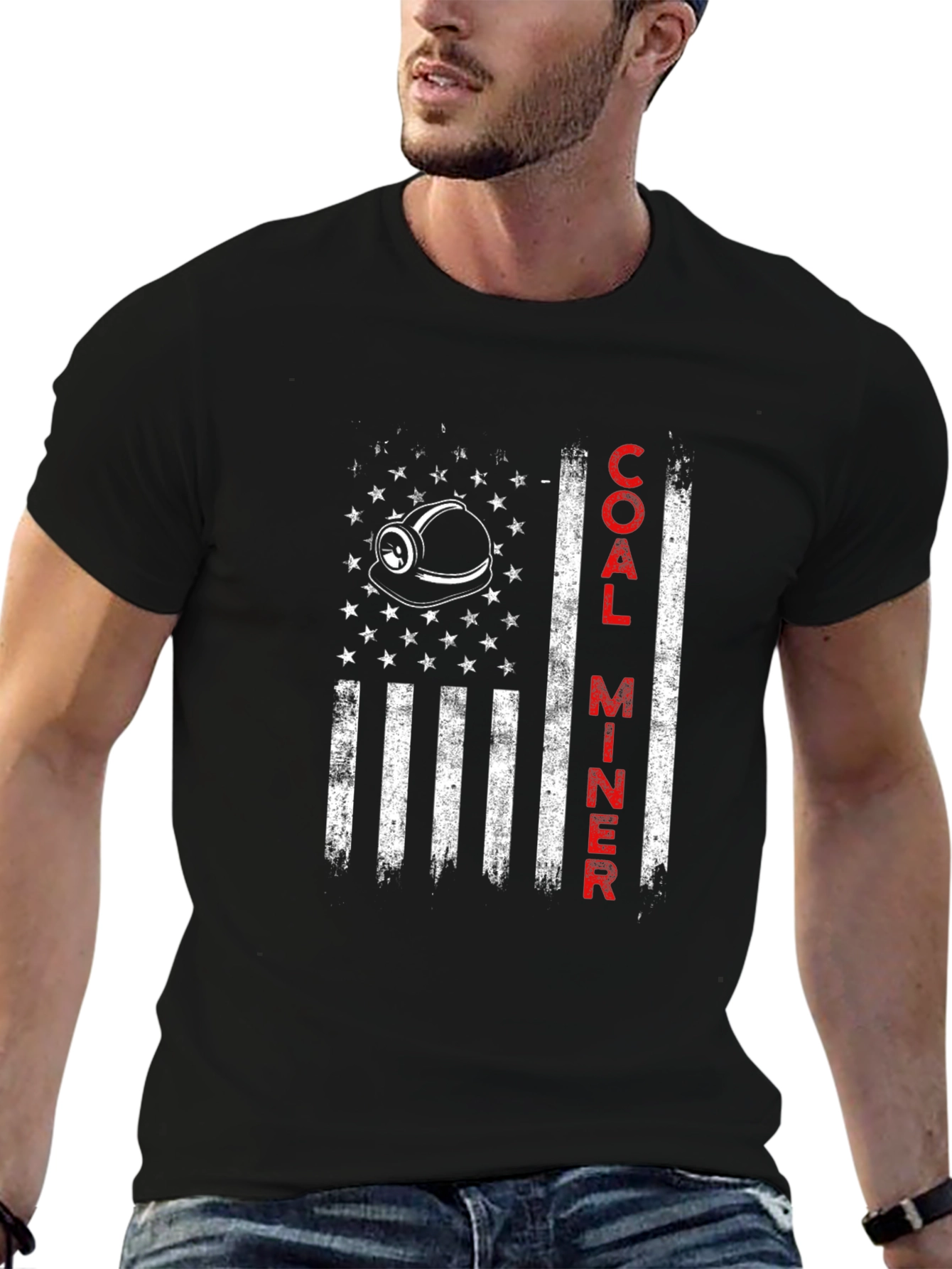 Coal Miner American Flag T-Shirt