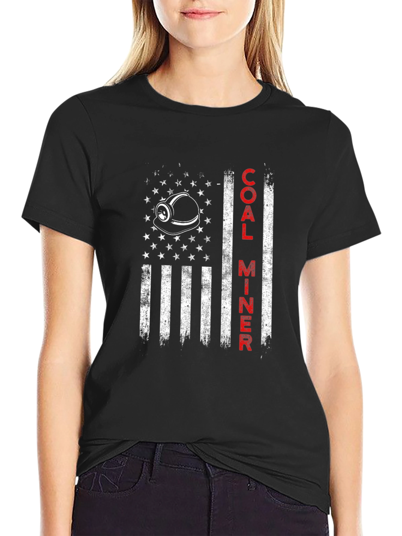 Coal Miner American Flag T-Shirt