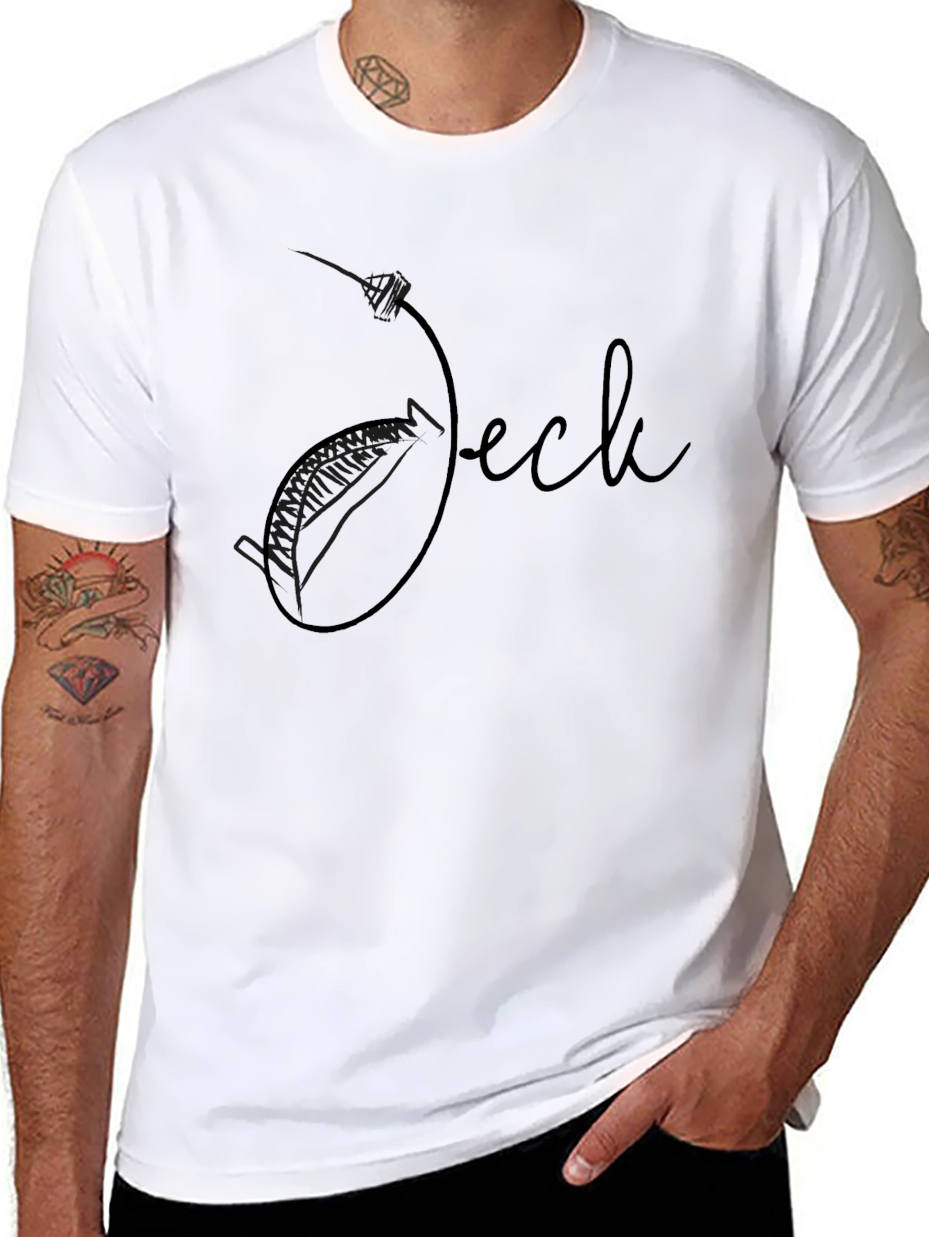 Stylish Black Graphic Tee - Jeck Design