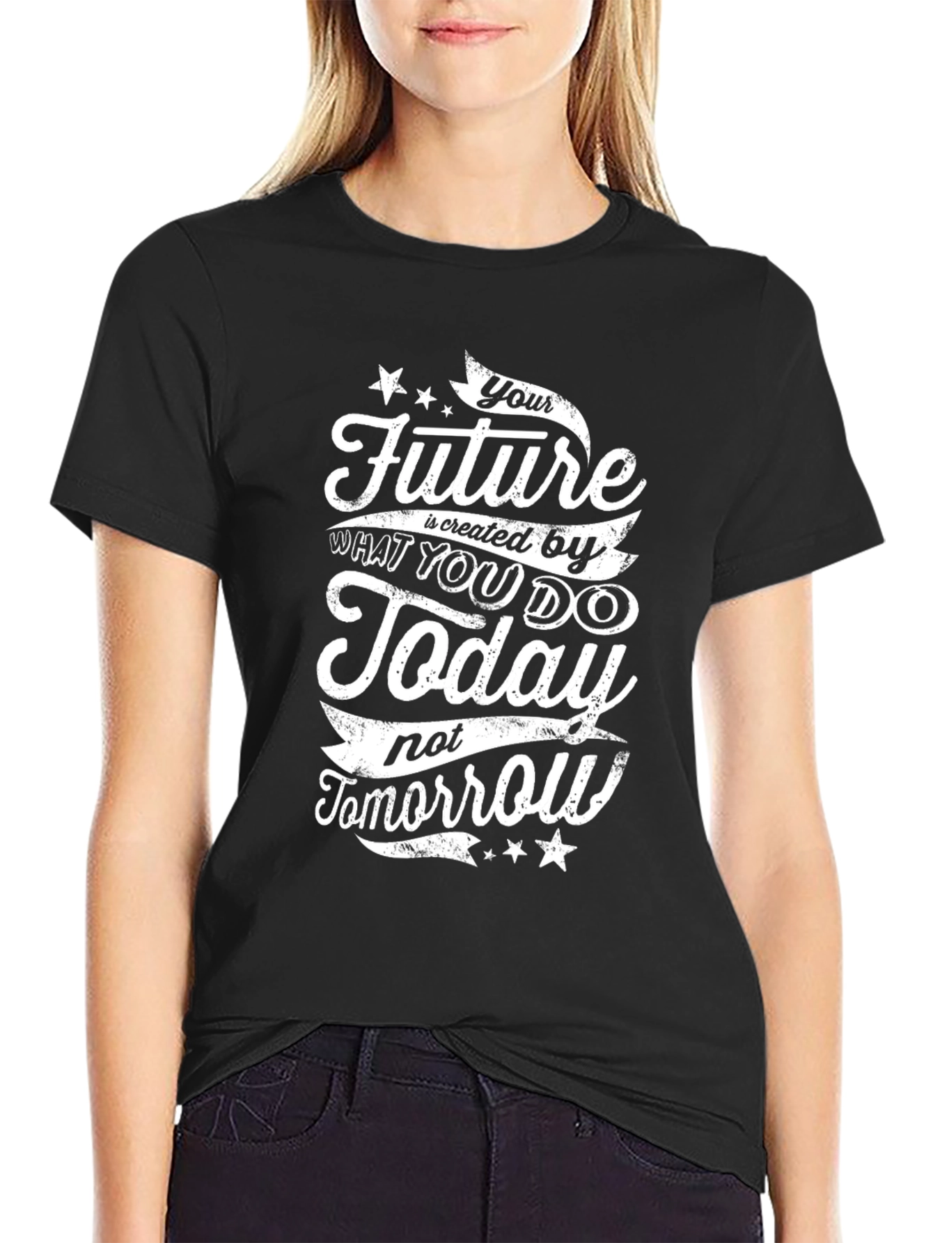 Inspirational Future Today Black Graphic Tee