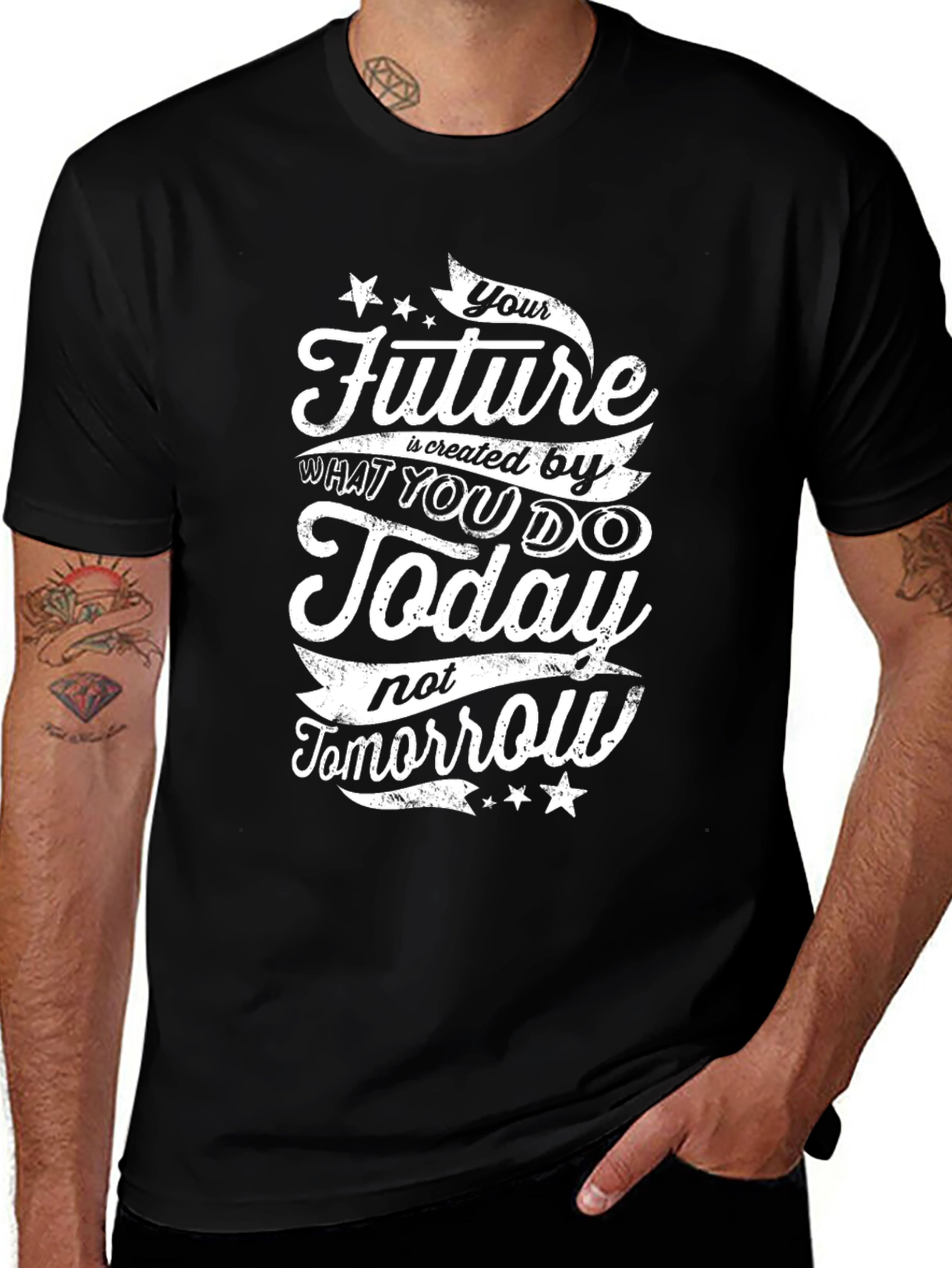 Inspirational Future Today Black Graphic Tee
