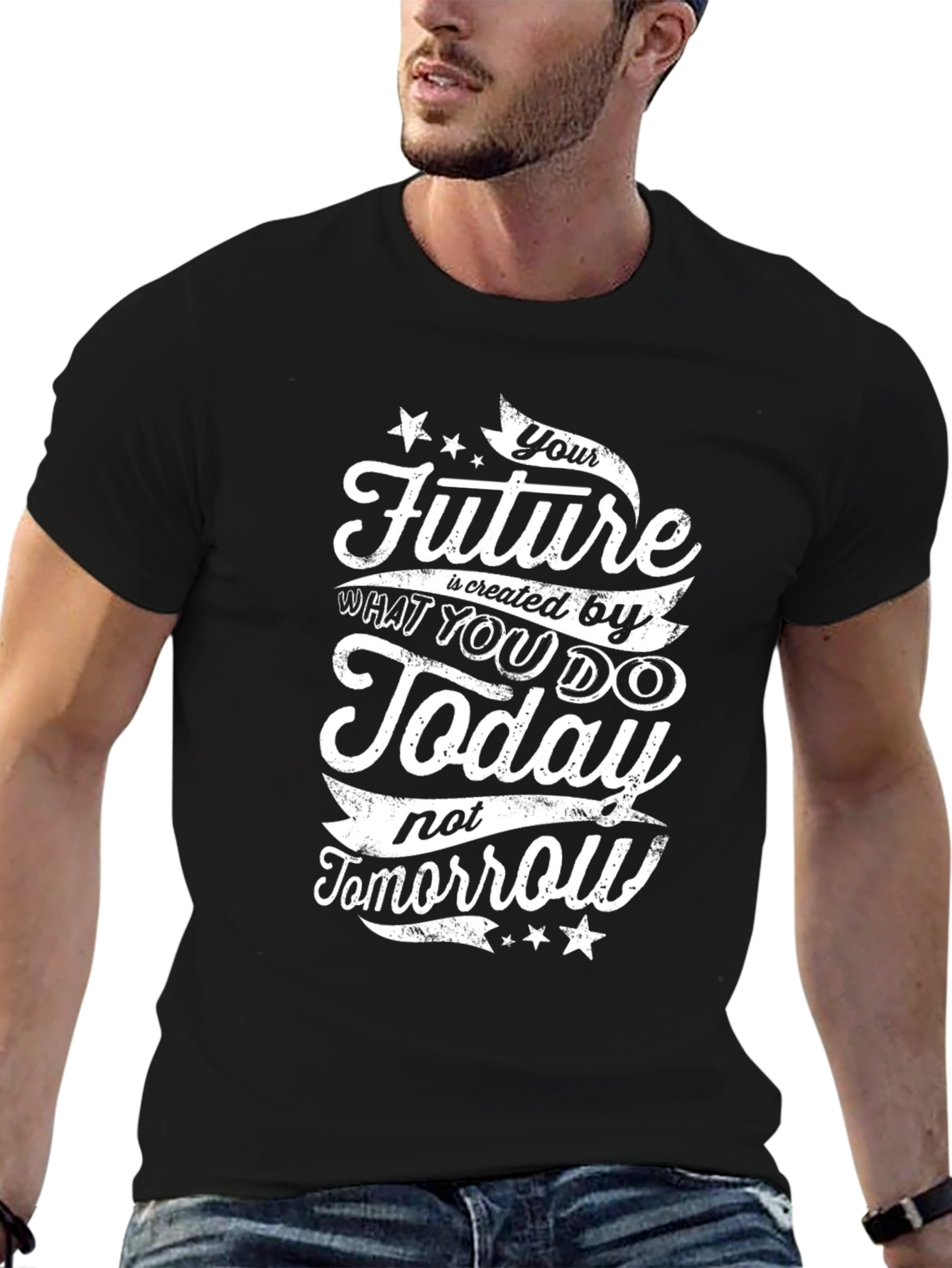 Inspirational Future Today Black Graphic Tee