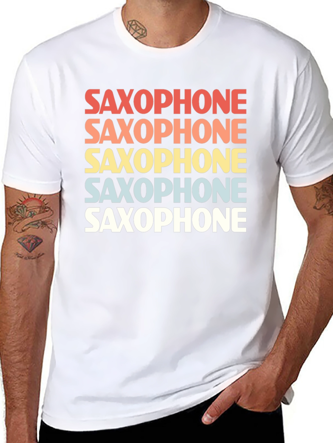 Retro Saxophone T-Shirt - Music Lover Tee