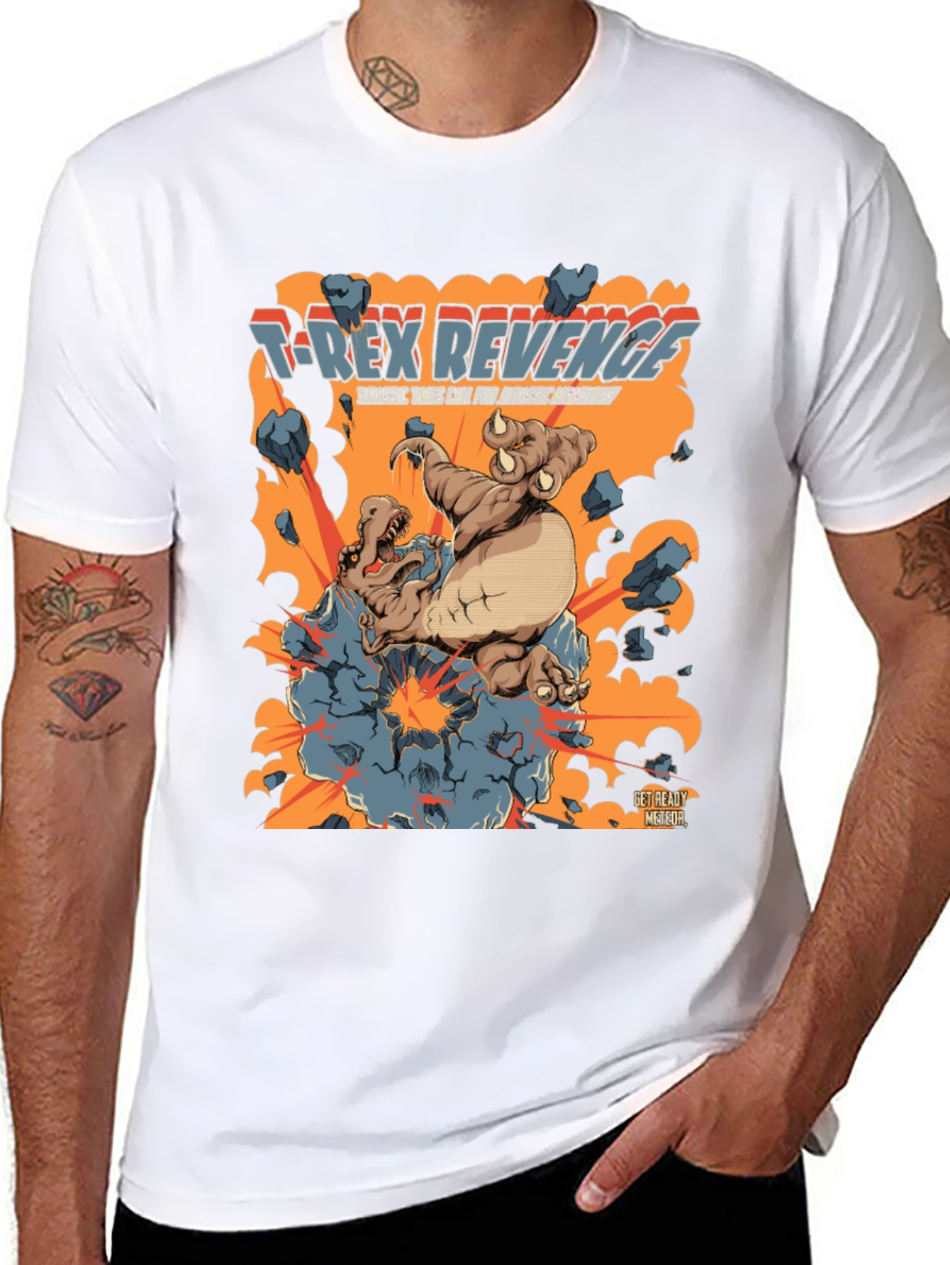 T-Rex Revenge Graphic T-Shirt Jurassic Dinosaur Tee