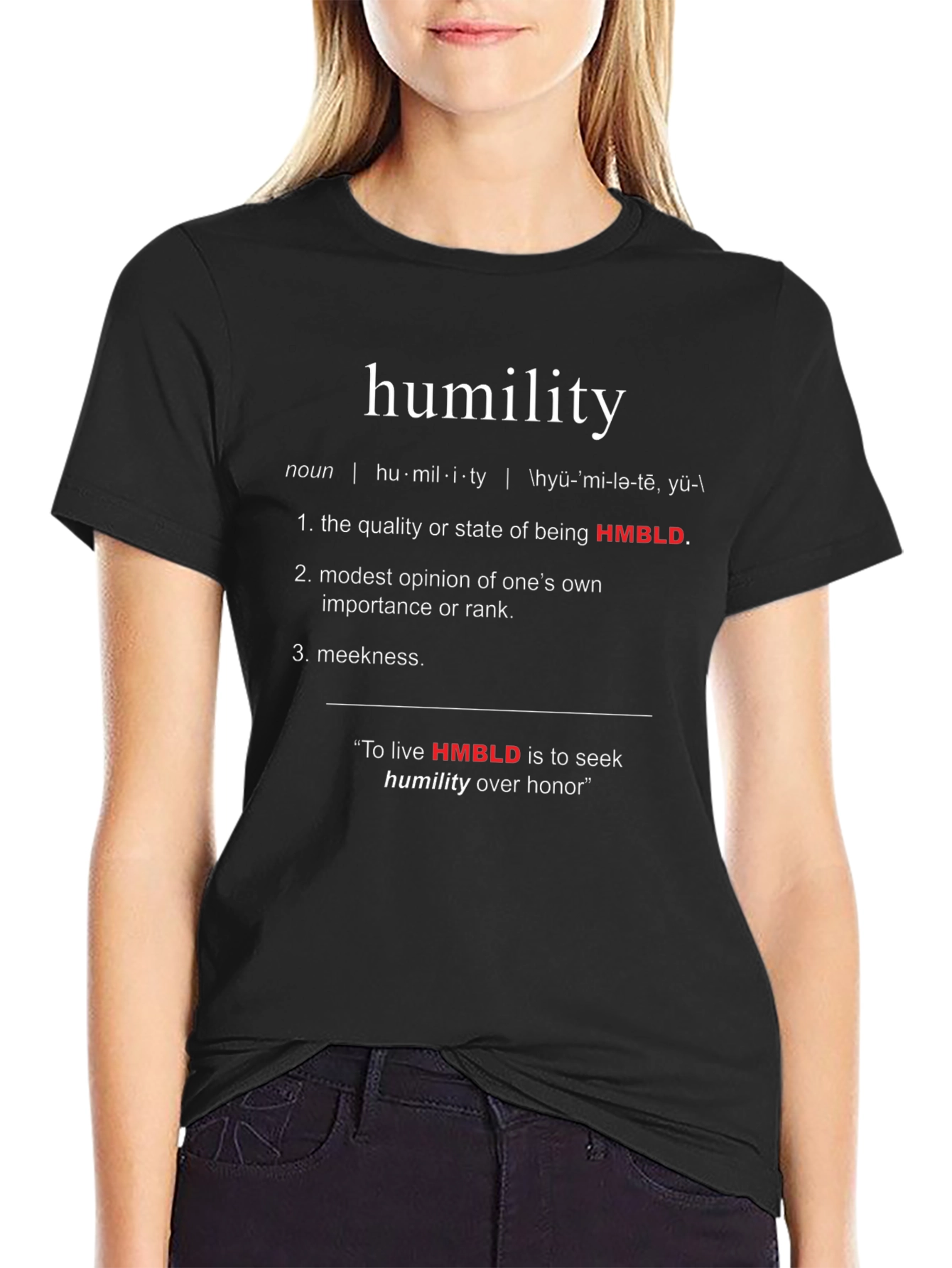 Humility Definition Black T-Shirt