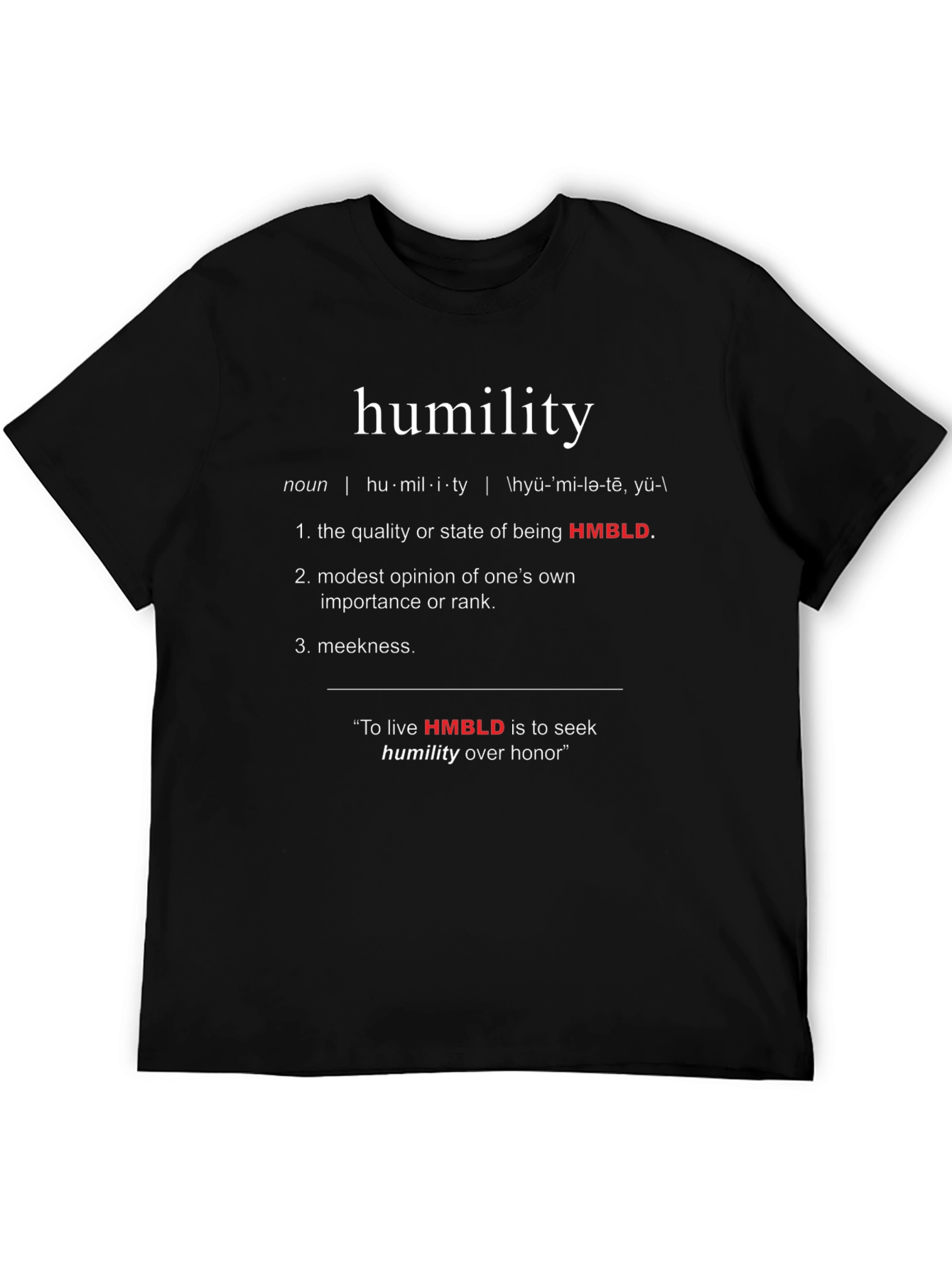 Humility Definition Black T-Shirt