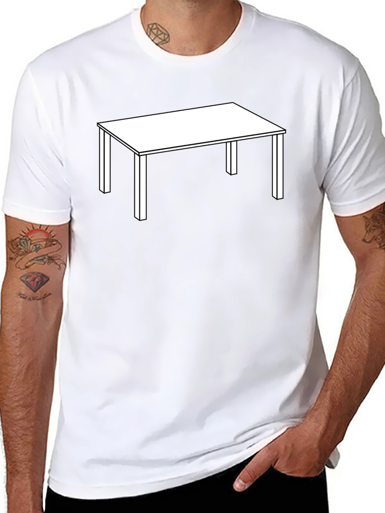Table Graphic T-Shirt - Minimalist Style