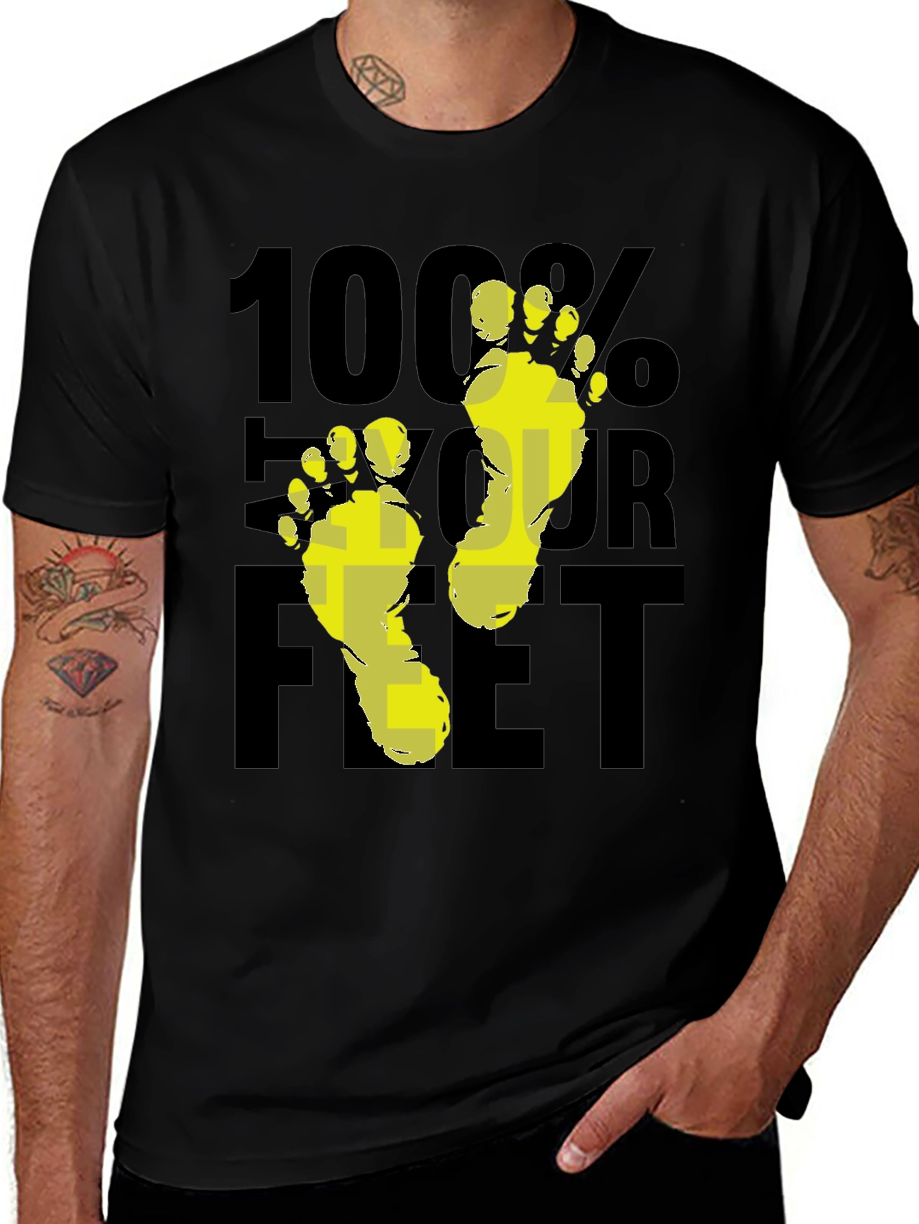 100% Your Feet Graphic T-Shirt - Black
