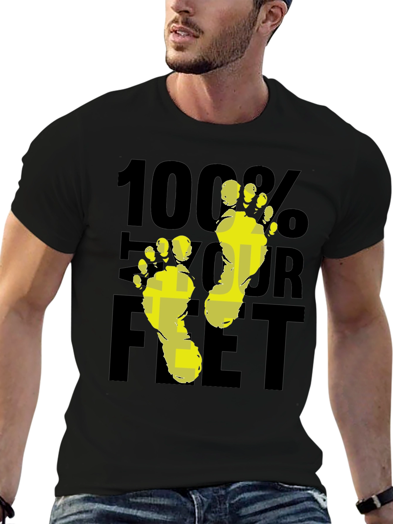 100% Your Feet Graphic T-Shirt - Black