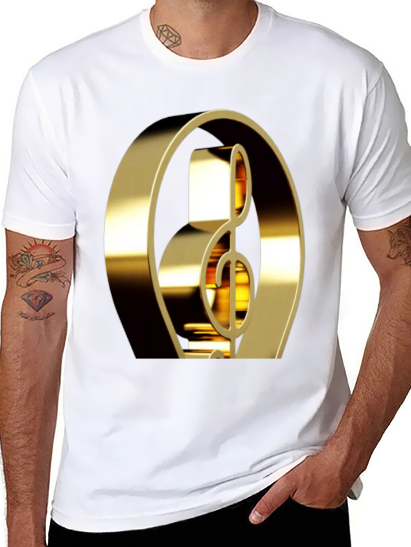 Golden Treble Clef Graphic Tee