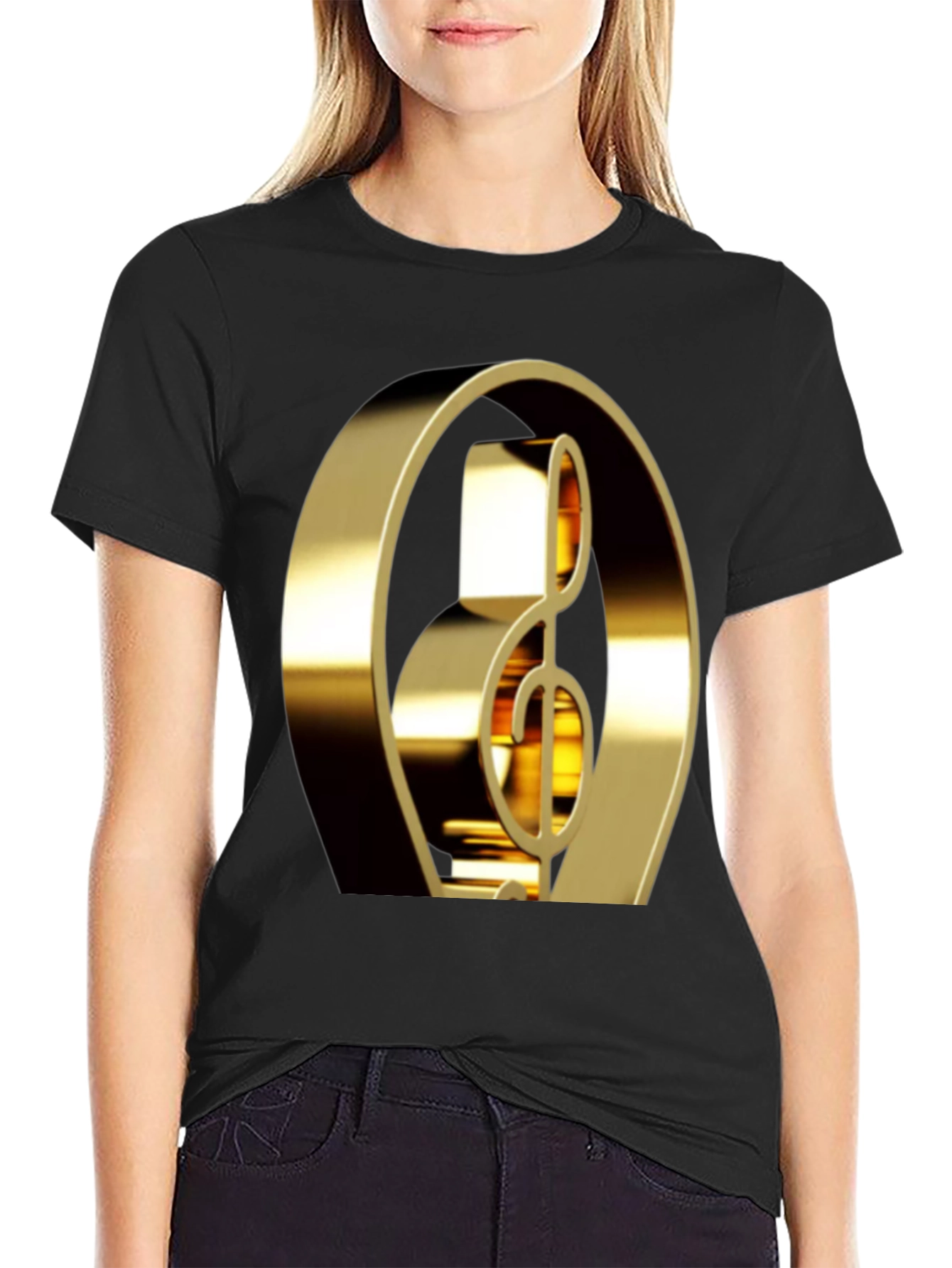 Golden Treble Clef Graphic Tee