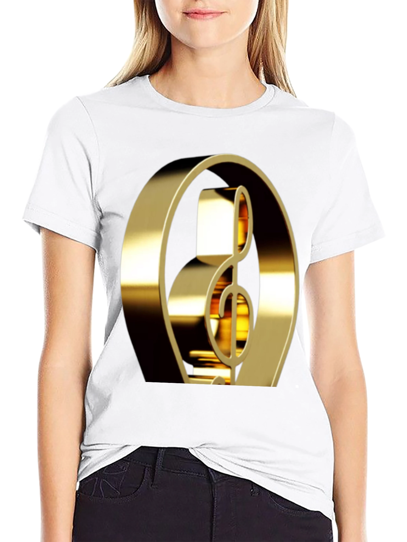 Golden Treble Clef Graphic Tee