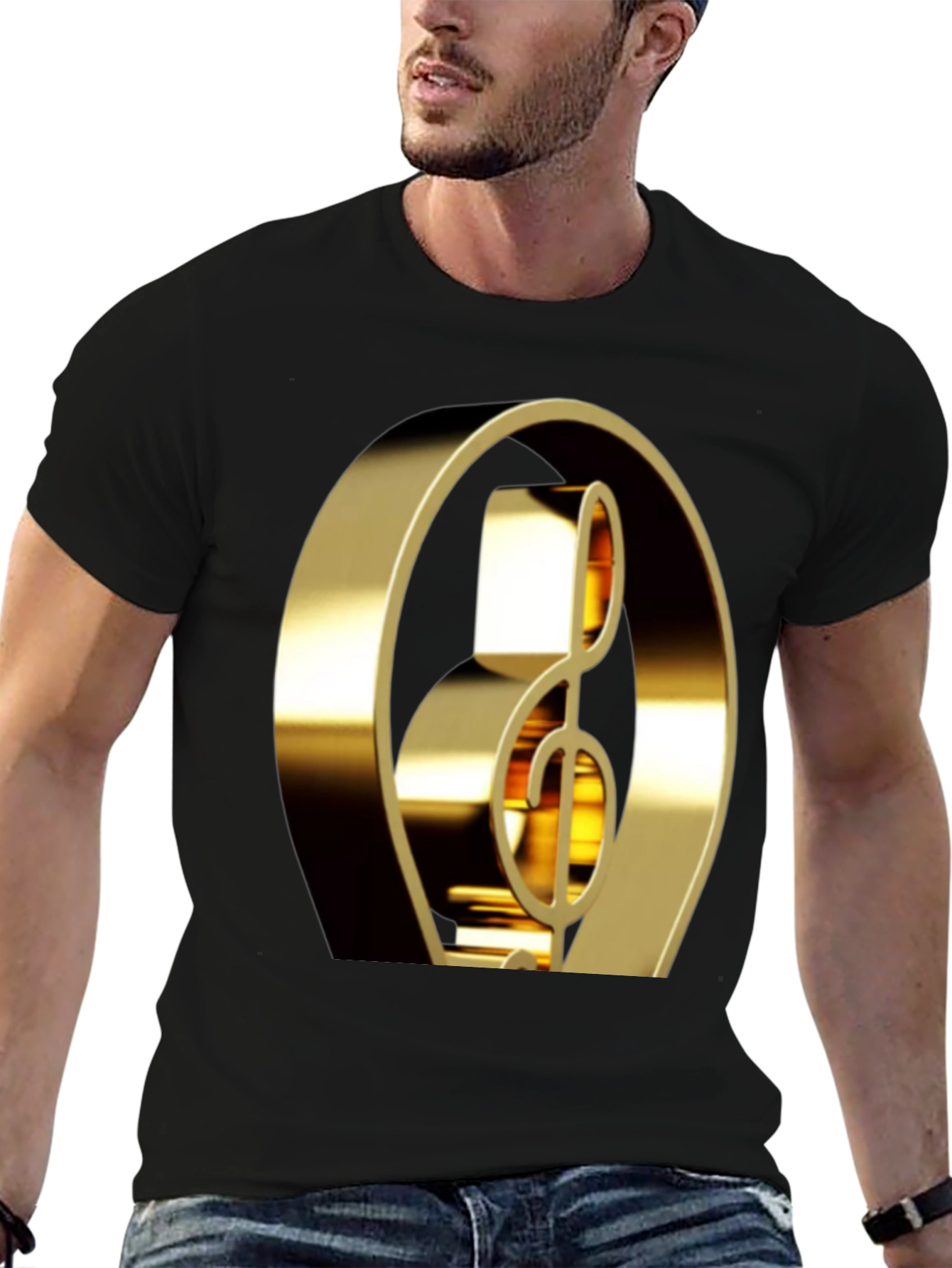 Golden Treble Clef Graphic Tee