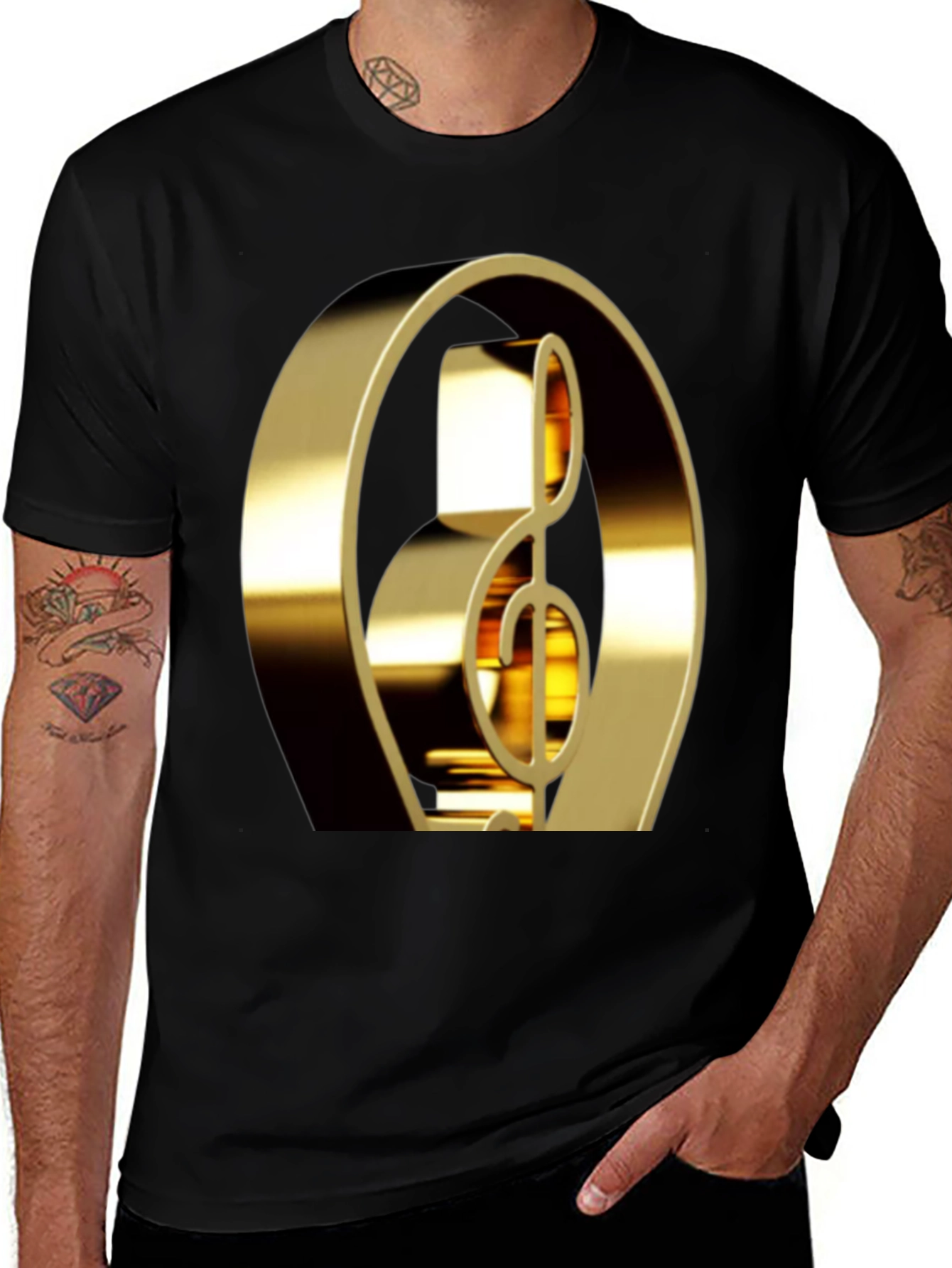 Golden Treble Clef Graphic Tee