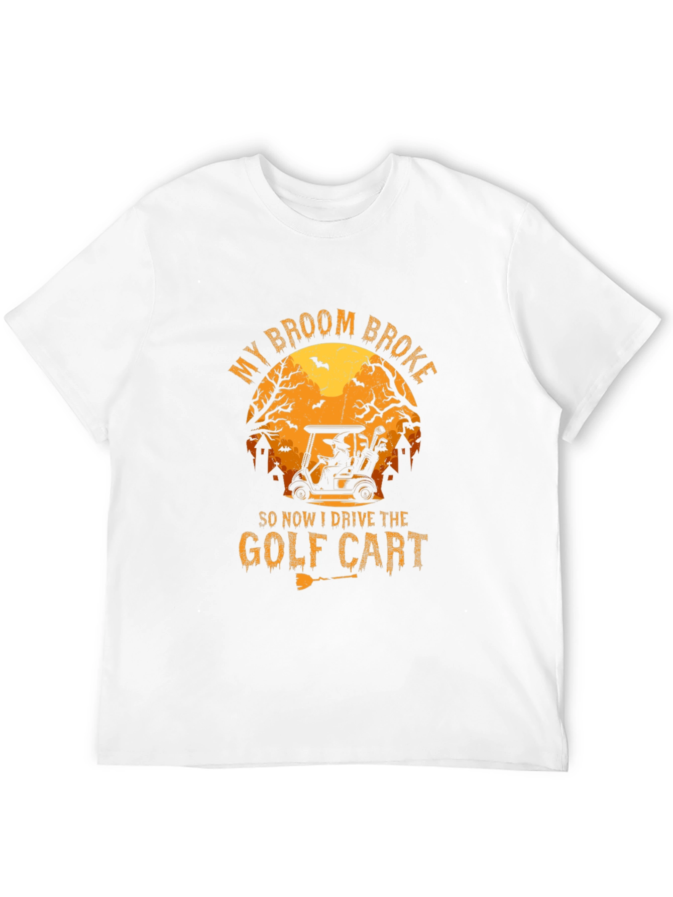 Halloween Golf Cart T-Shirt - My Broom Broke!