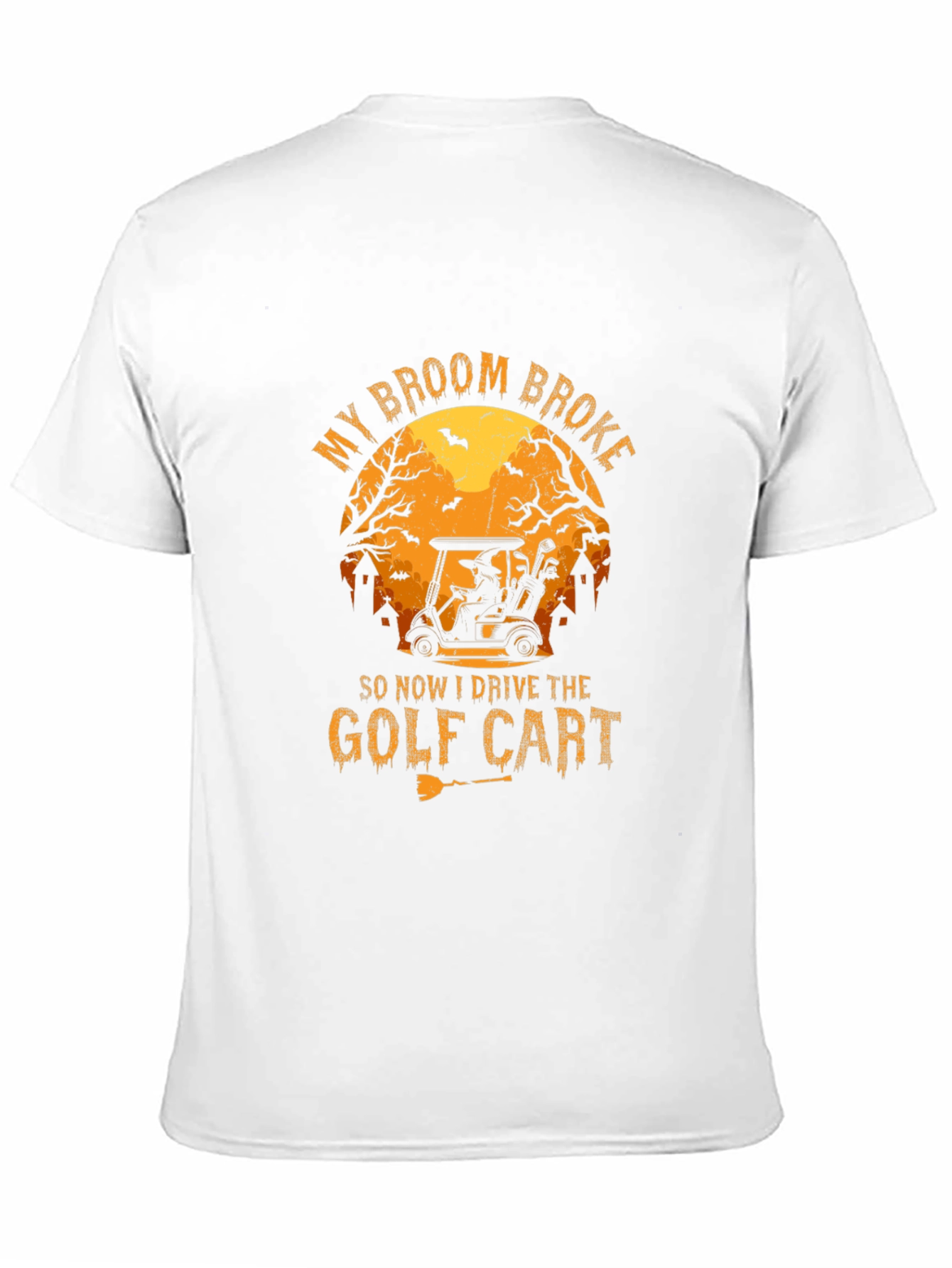 Halloween Golf Cart T-Shirt - My Broom Broke!