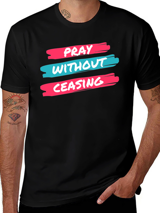 Pray Without Ceasing Black Graphic Tee