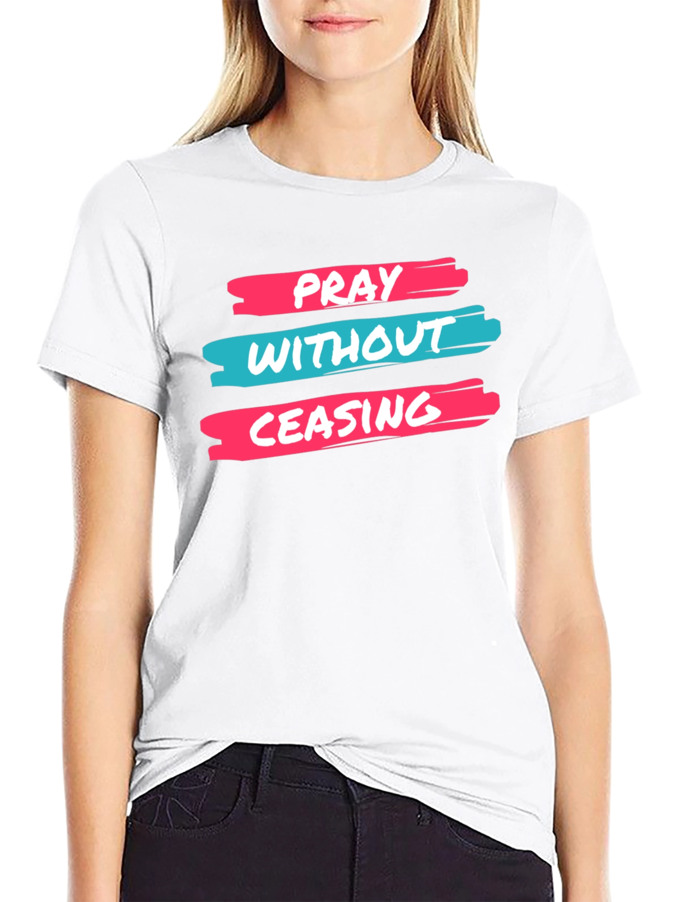 Pray Without Ceasing Black Graphic Tee