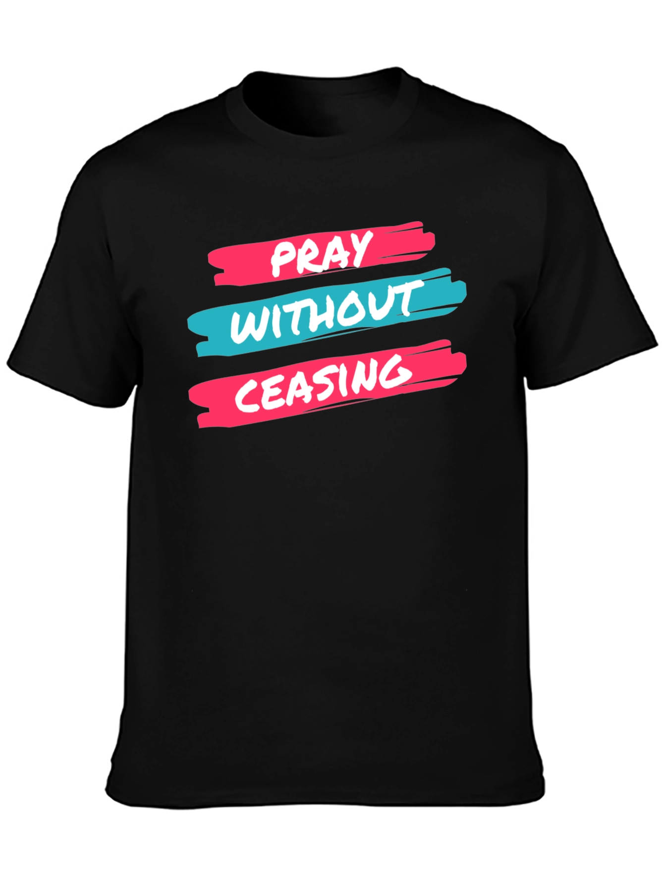 Pray Without Ceasing Black Graphic Tee