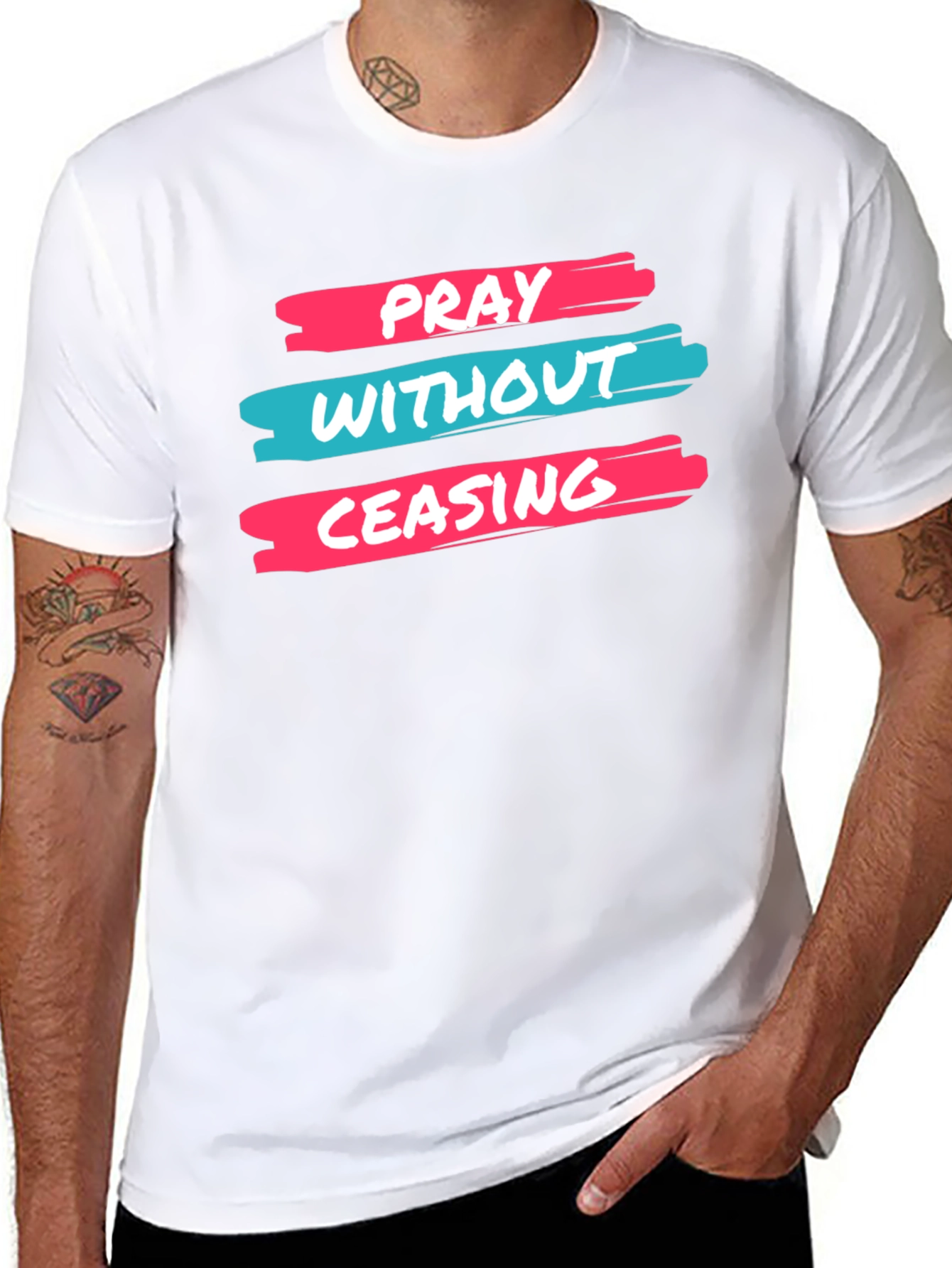Pray Without Ceasing Black Graphic Tee