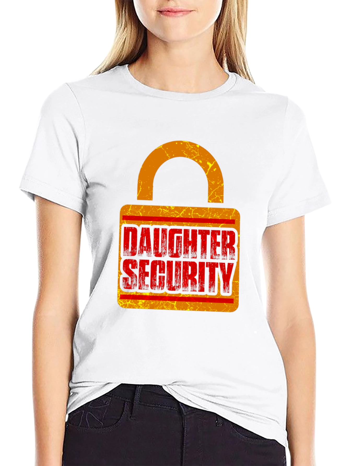 Daughter Security Lock Graphic Tee - Protective Dad Gift