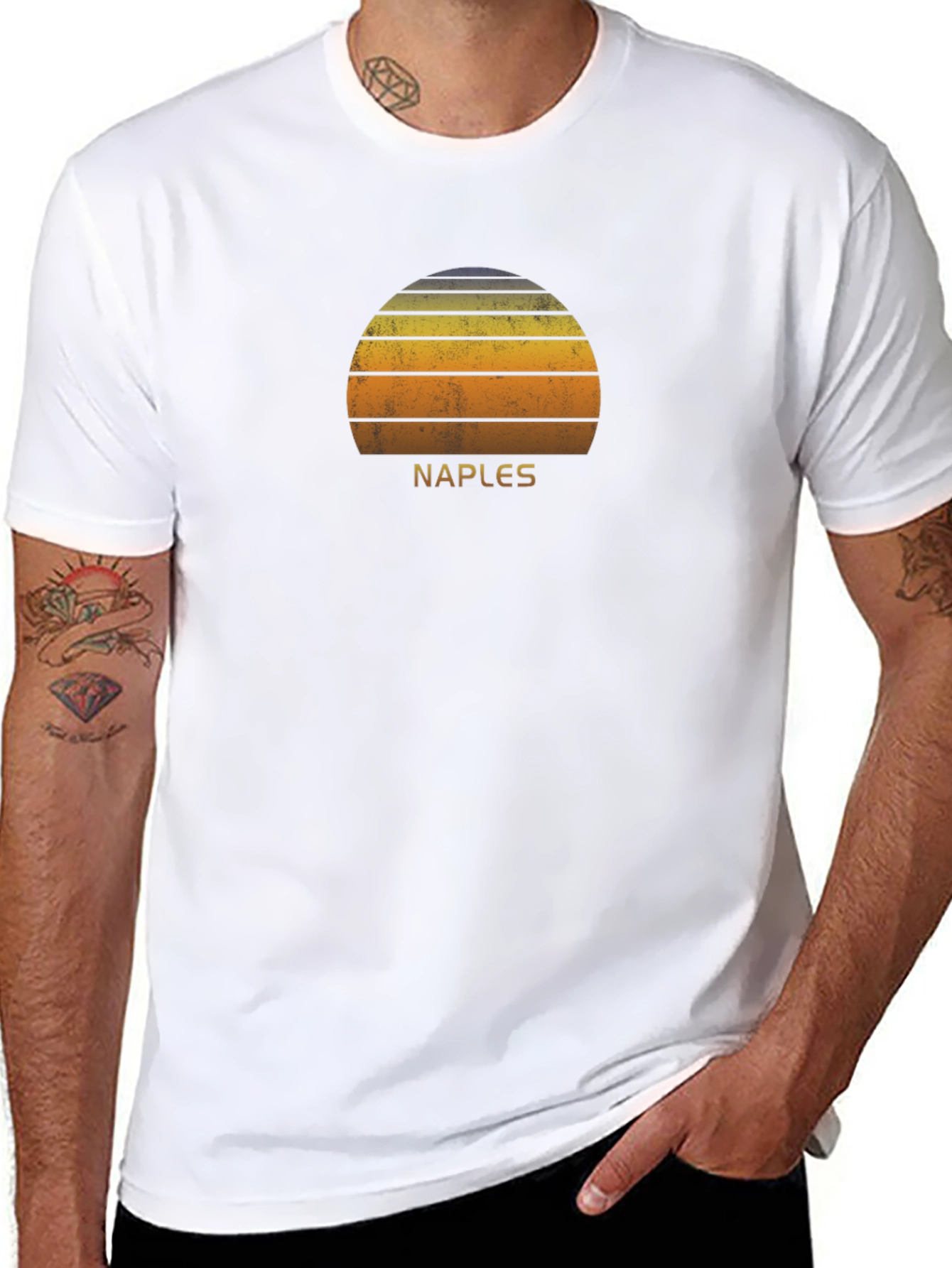 Naples Retro Sunset Graphic T-Shirt