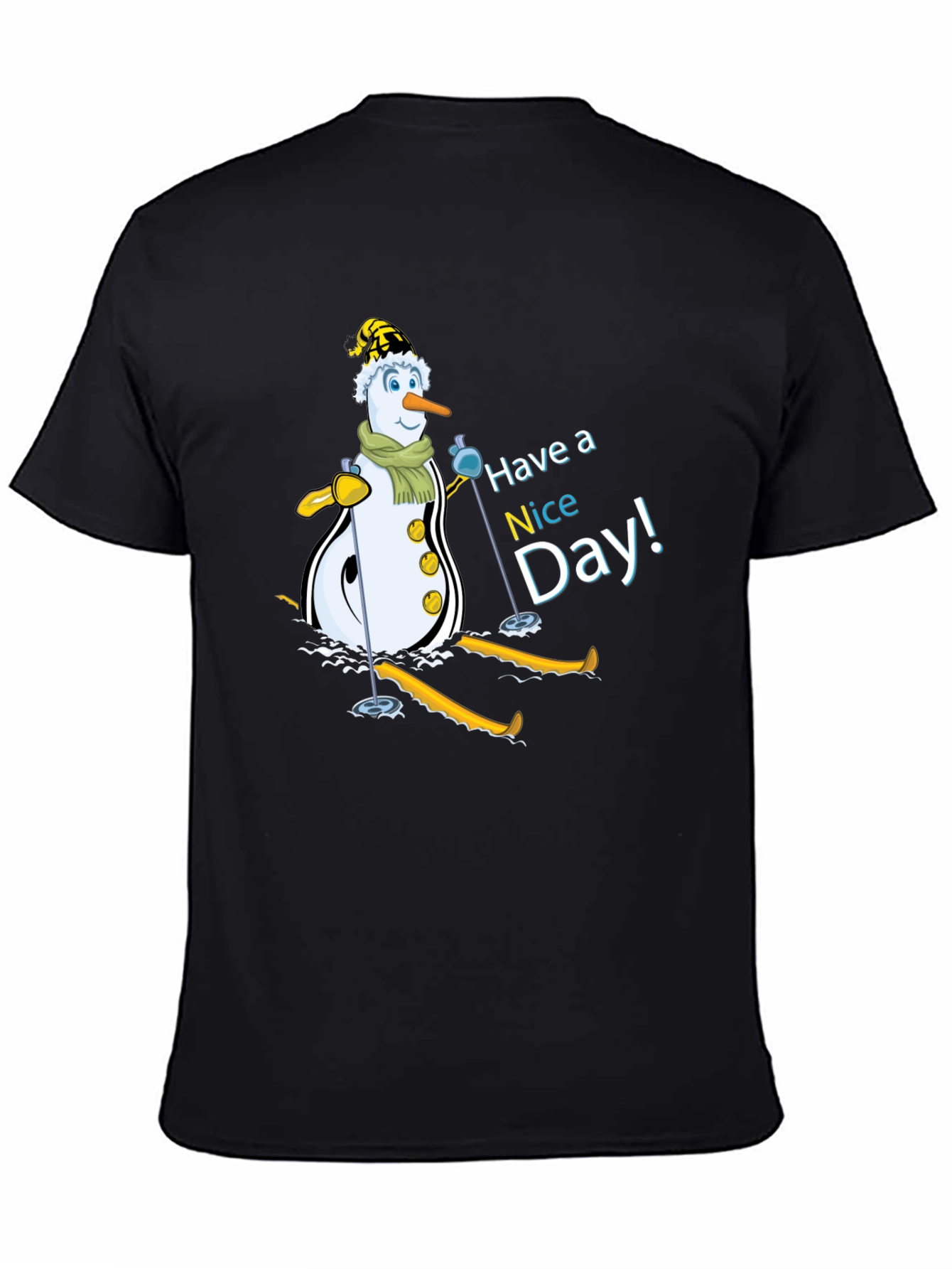 Snowman Skiing T-Shirt - Have a Nice Day!