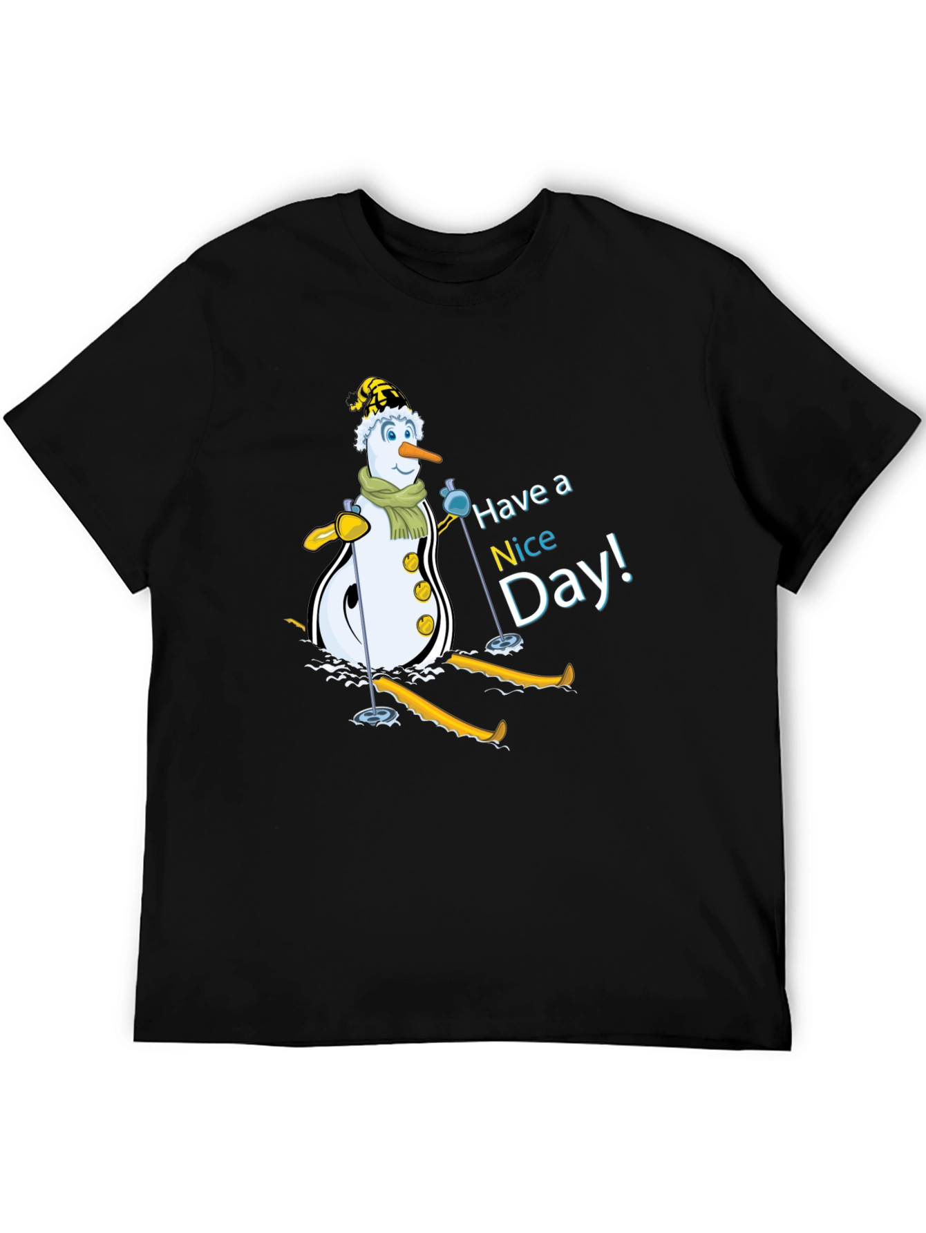 Snowman Skiing T-Shirt - Have a Nice Day!