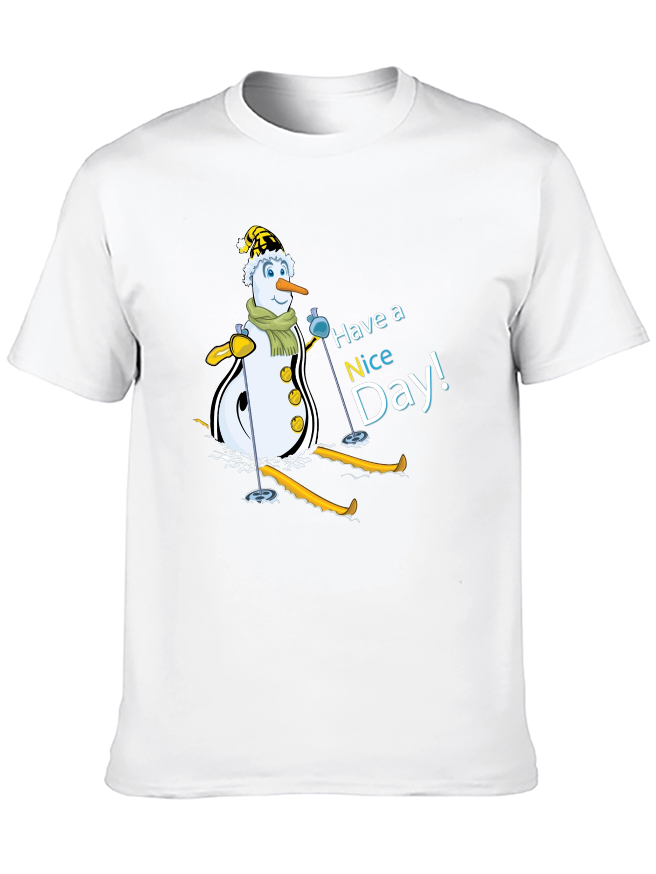 Snowman Skiing T-Shirt - Have a Nice Day!