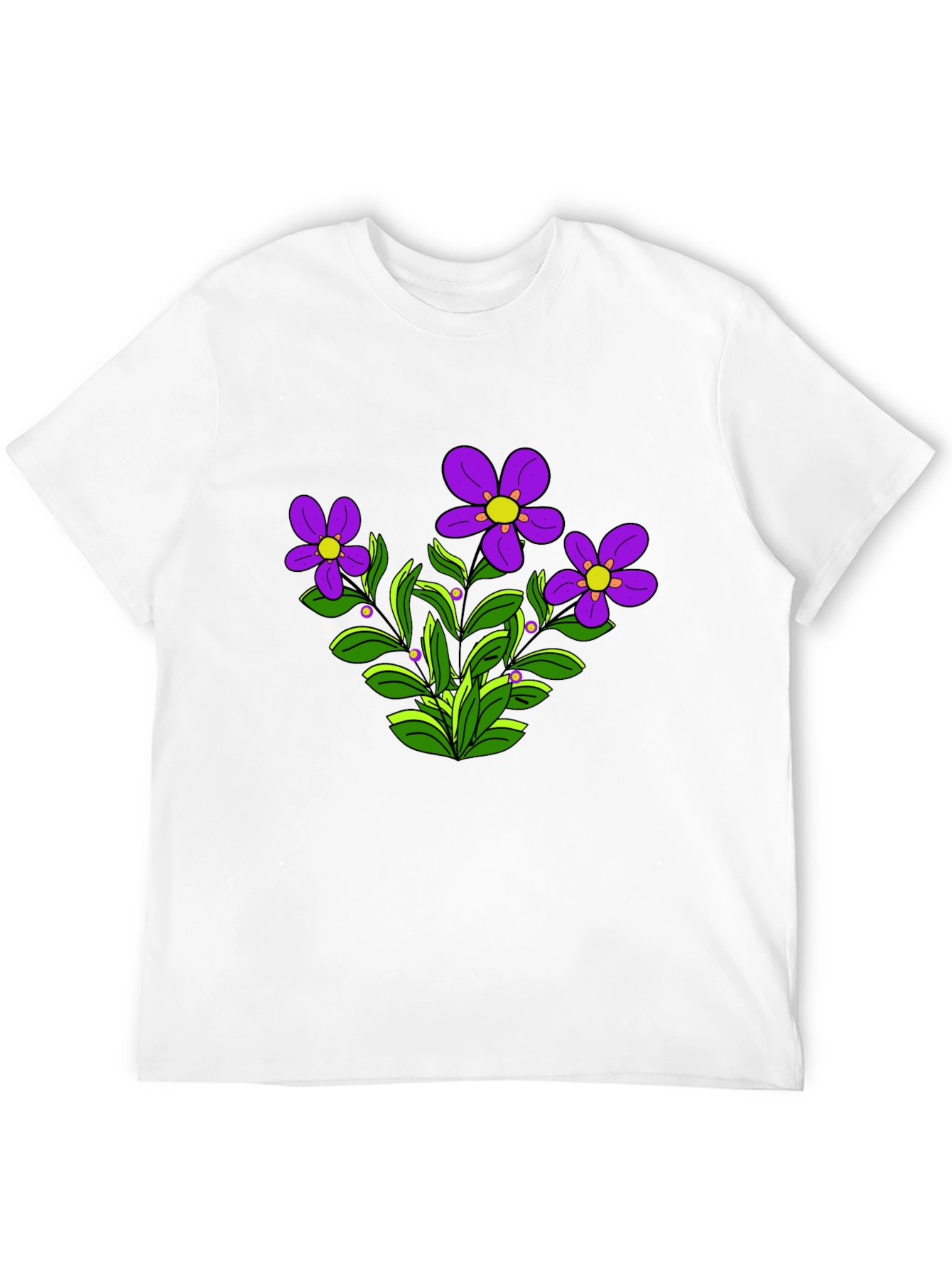 Floral Graphic T-Shirt - Purple Flowers