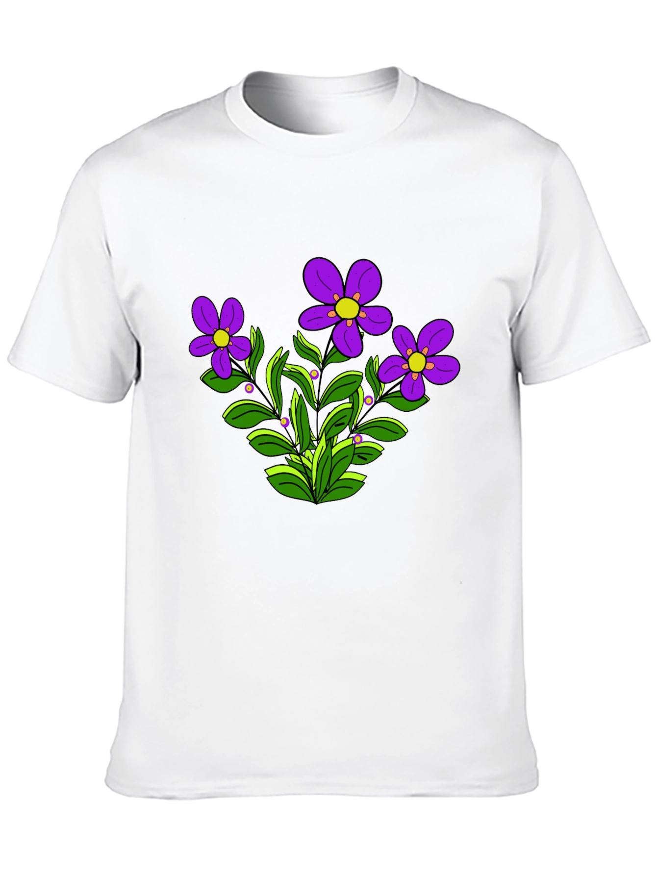 Floral Graphic T-Shirt - Purple Flowers