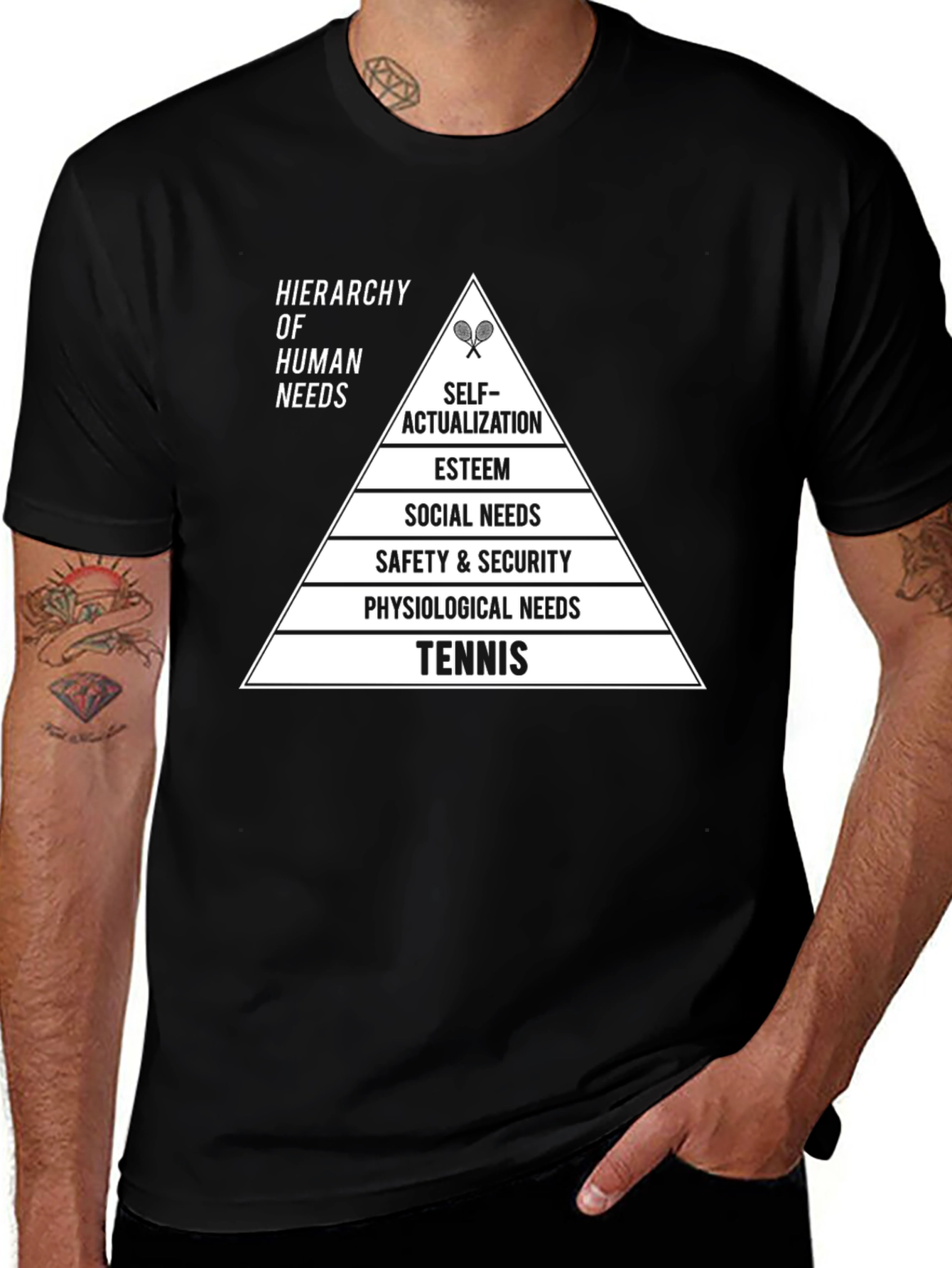 Hierarchy of Human Needs Tennis T-Shirt