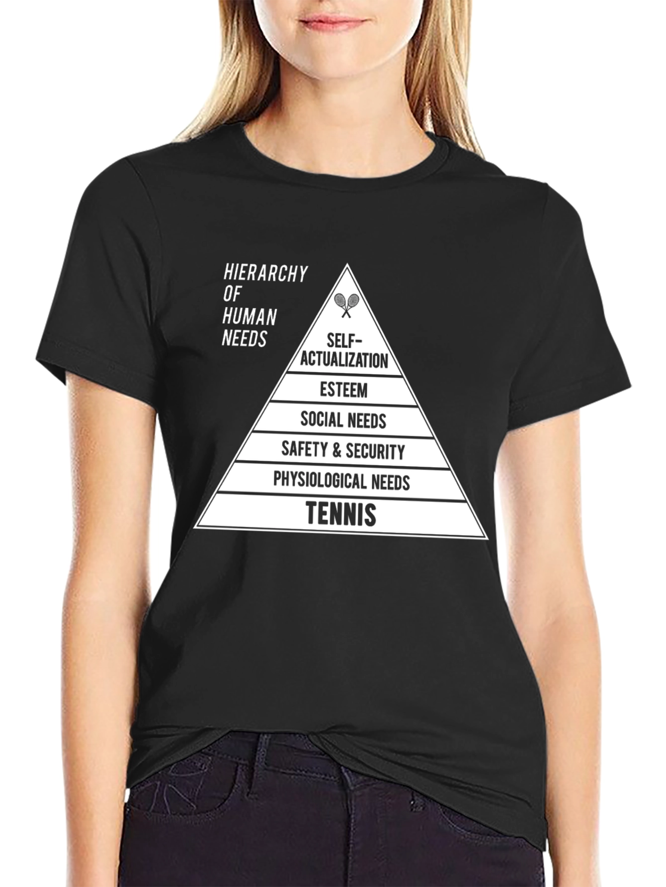 Hierarchy of Human Needs Tennis T-Shirt