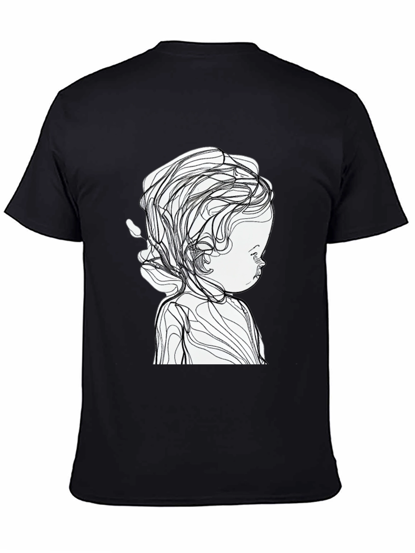 Abstract Baby Line Art Black T-Shirt