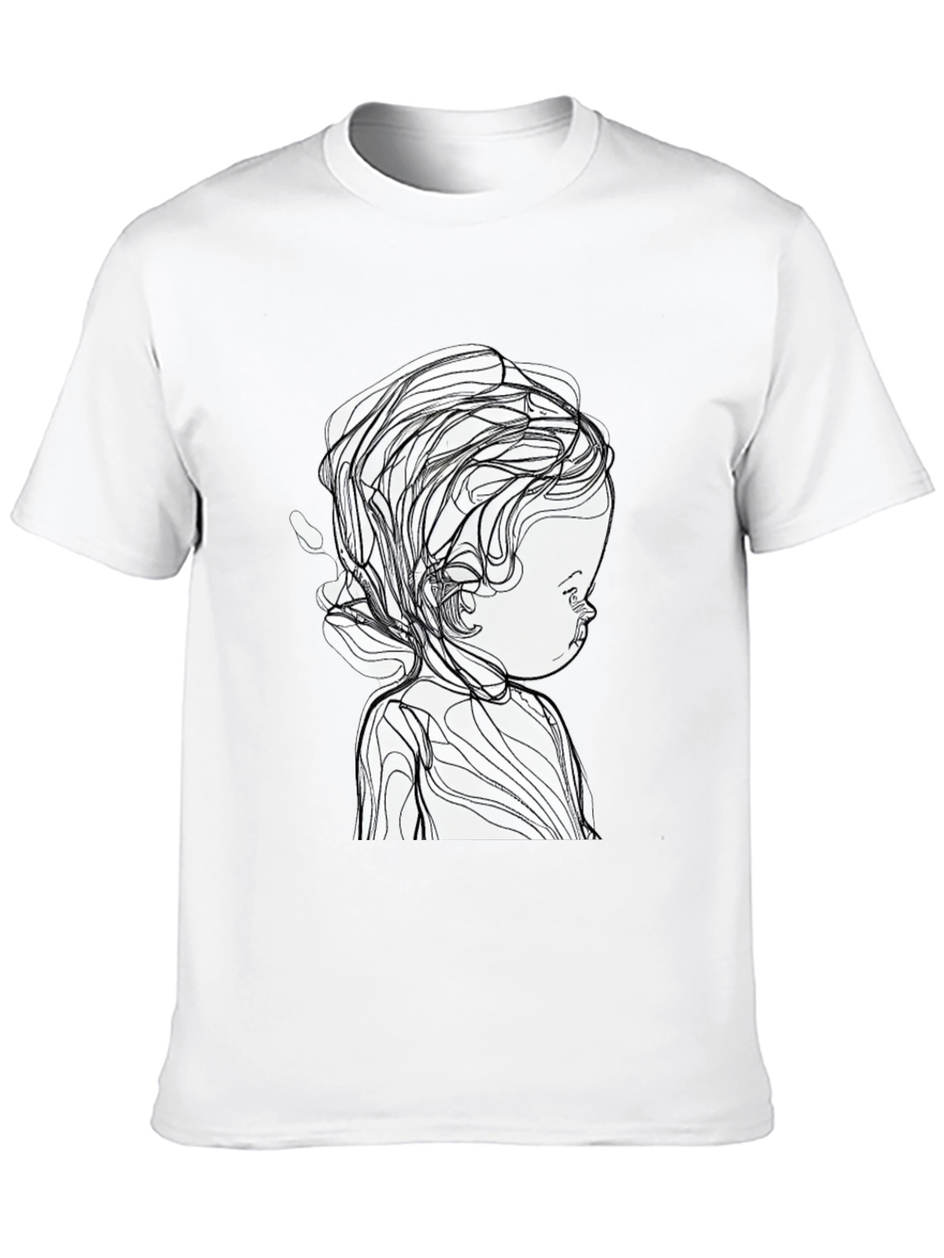 Abstract Baby Line Art Black T-Shirt