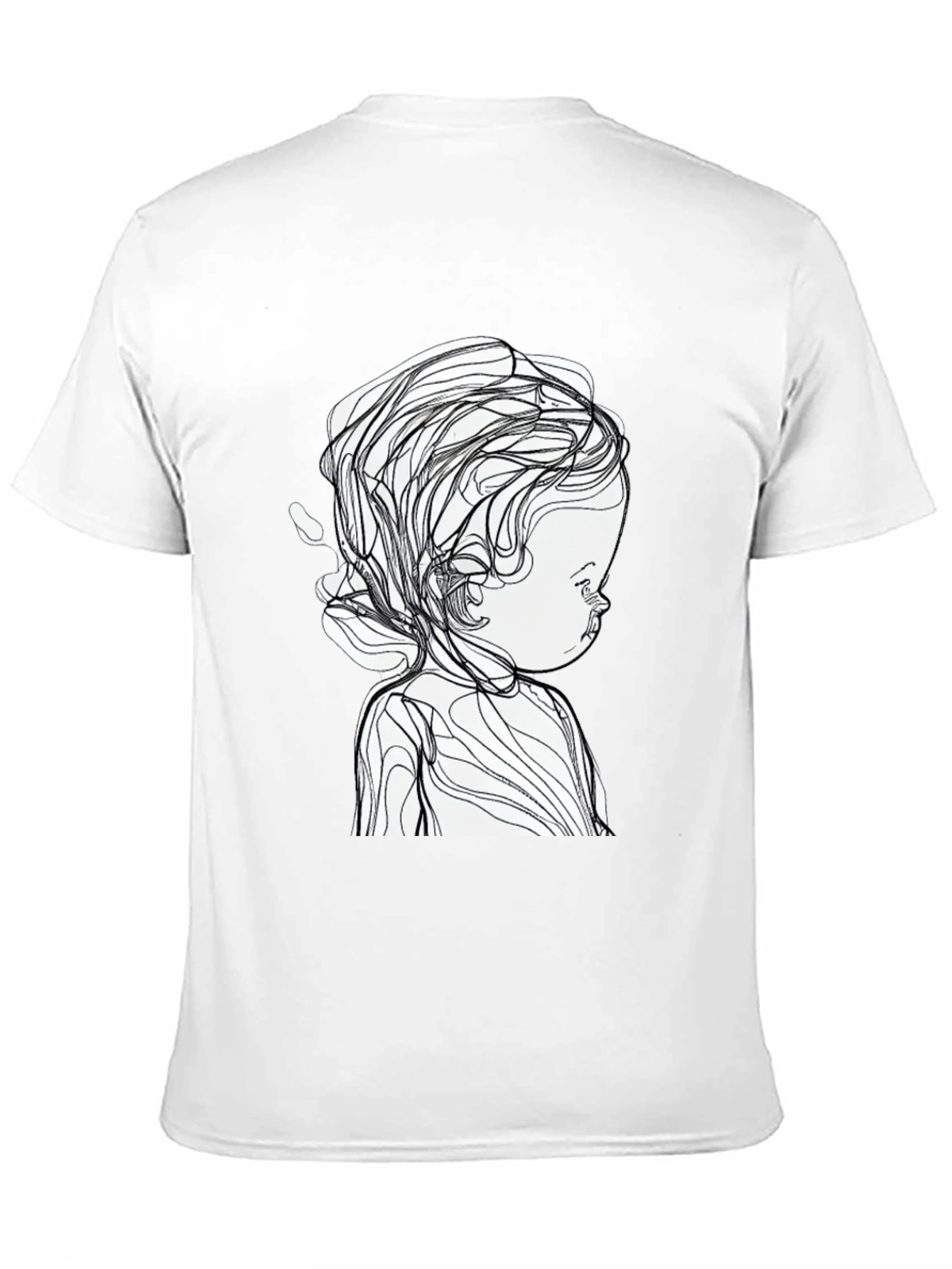 Abstract Baby Line Art Black T-Shirt