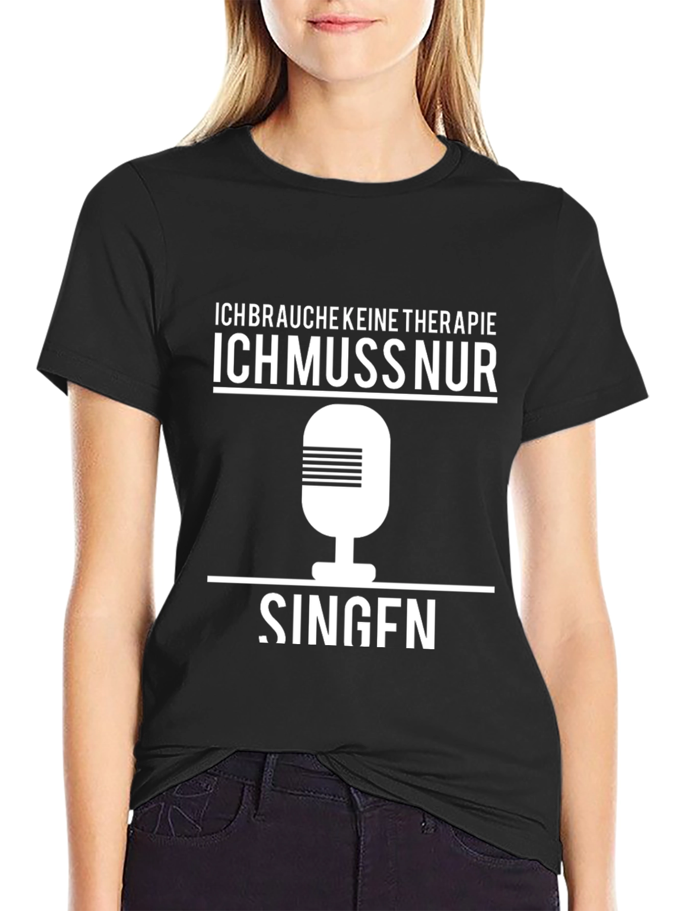 Ich Muss Nur Singen Black T-Shirt