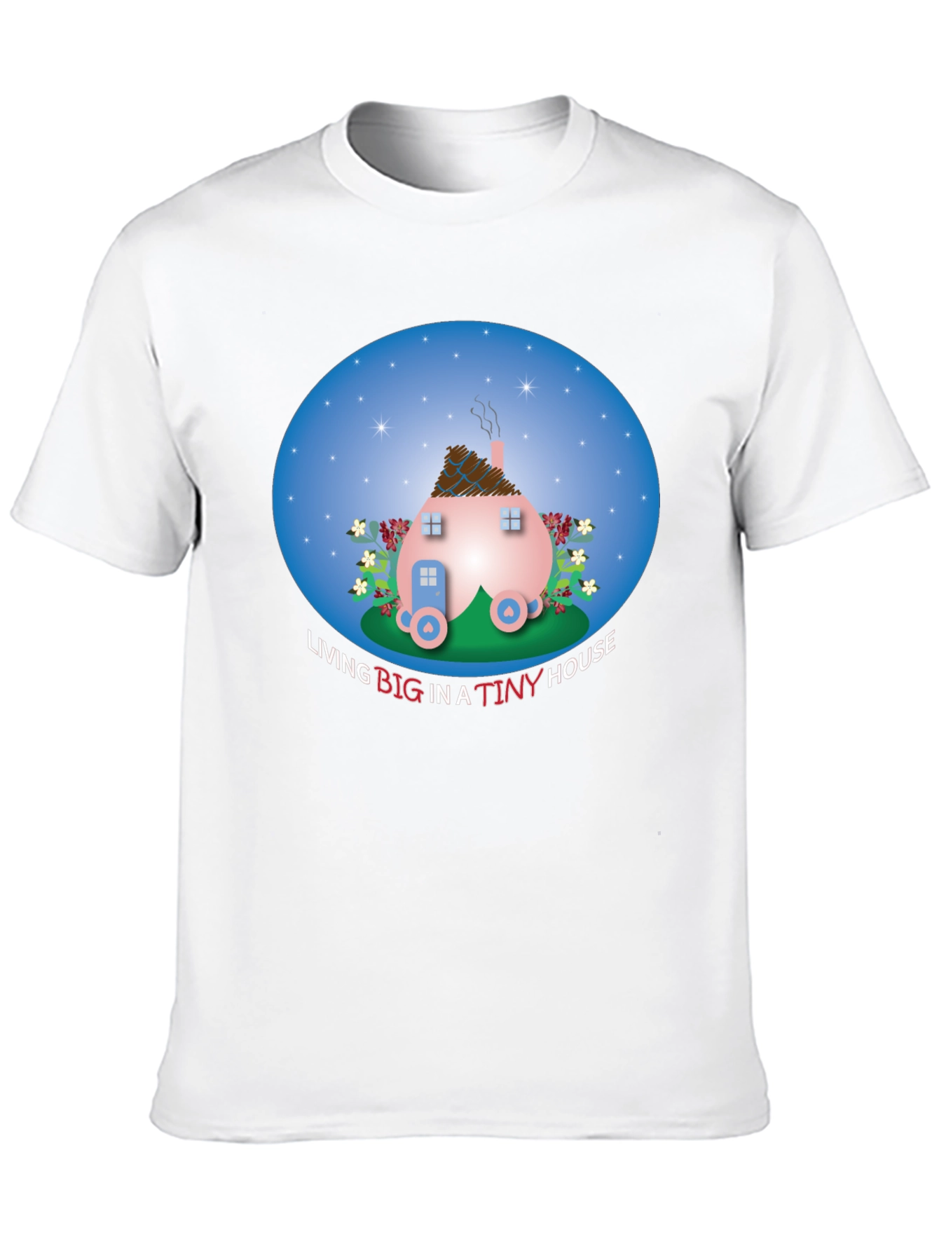 Tiny House Graphic Tee - Black Cotton Comfort